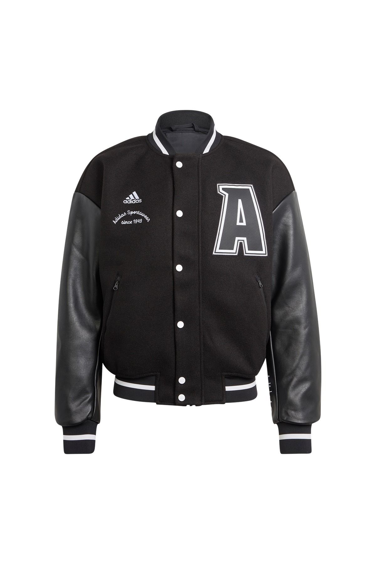 Black and white adidas jacket cheap on sale