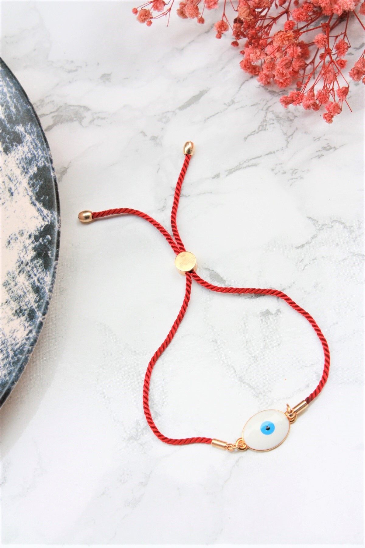 Neva-RED STRING WHITE MINELI EVIL EYE BIGUTER BRACELET 1