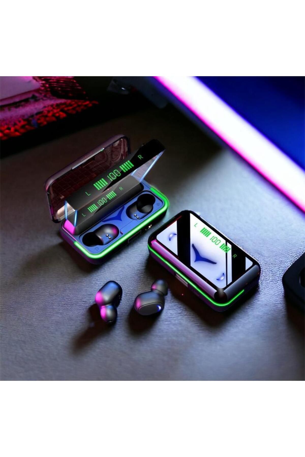 UCUZTEKNO E10 Bluetooth Kulaklık Powerbankli Led Işıklı LCD Göstergeli BT V5.3 TWS Kulaklık