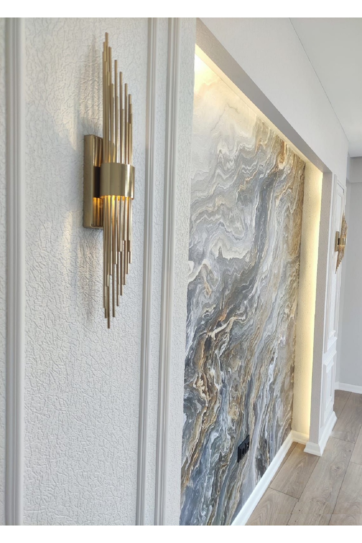 Semco PİLLİ DUVAR APLİK (ALTIN RENK KAPLAMALI) SEMCO LED AYDINLATMA ...