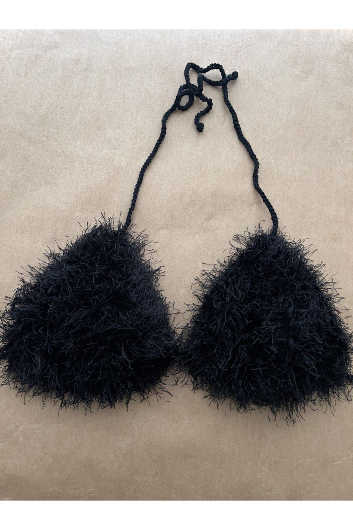scyllastore-Raven Black Fluffy Rope Custom Design Shorts Top Set 2