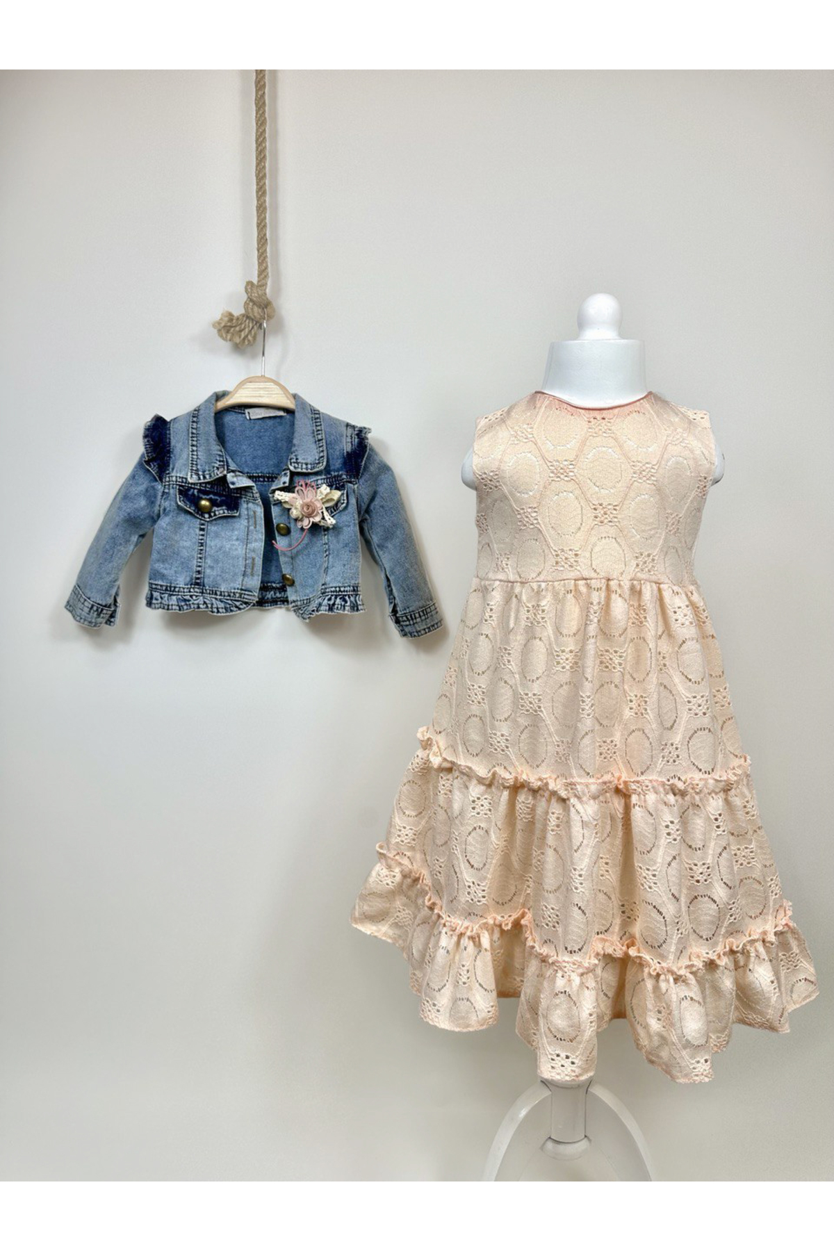 Zuff Baby bebek kot ceketli elbise fotoğrafı 7 (önizleme)