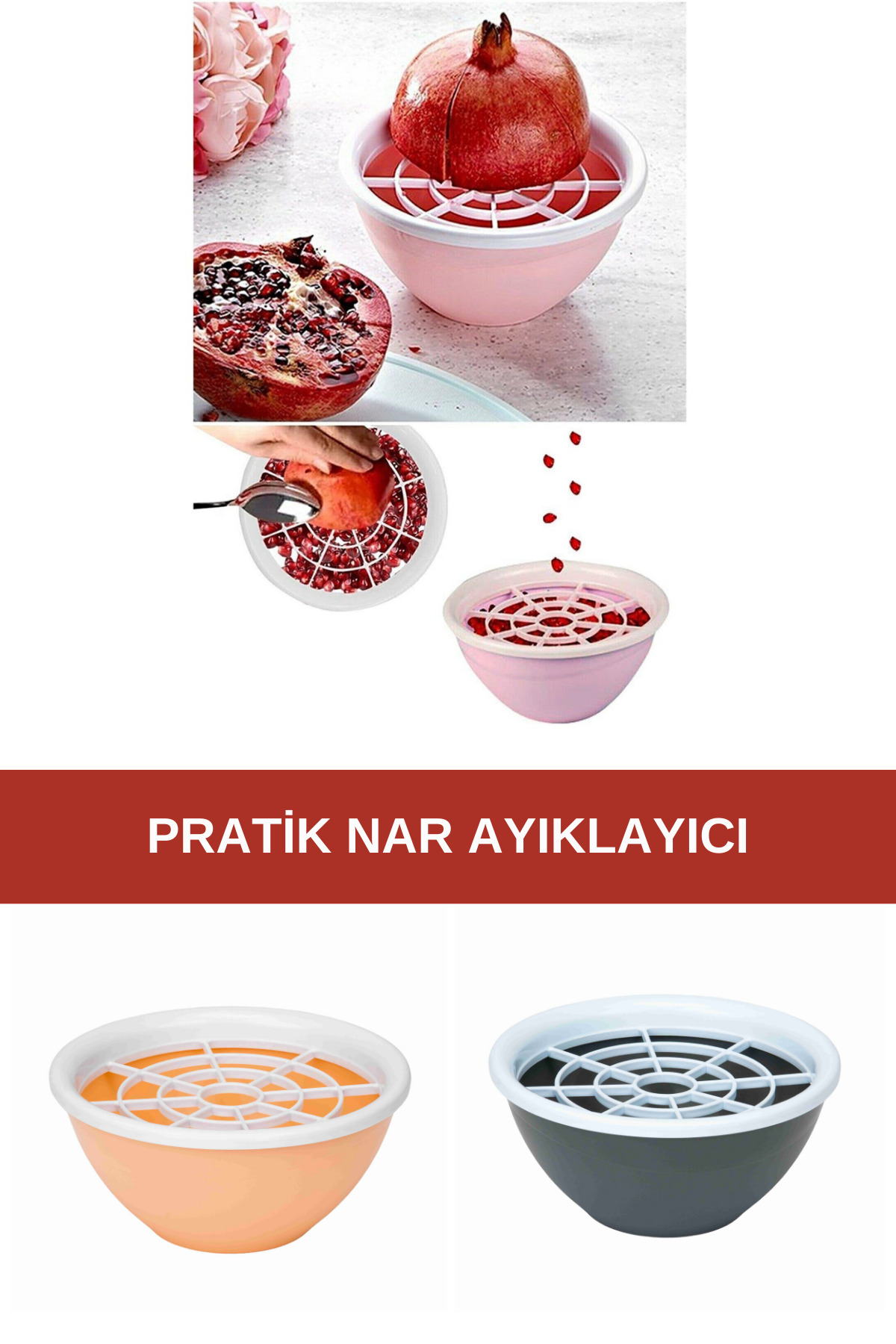 Eynel Narmatik, Kolay Nar Ayıklayıcı, Pratik Nar Ayıklama Temizleme Kabı, Nar Tanesi Ayıkla