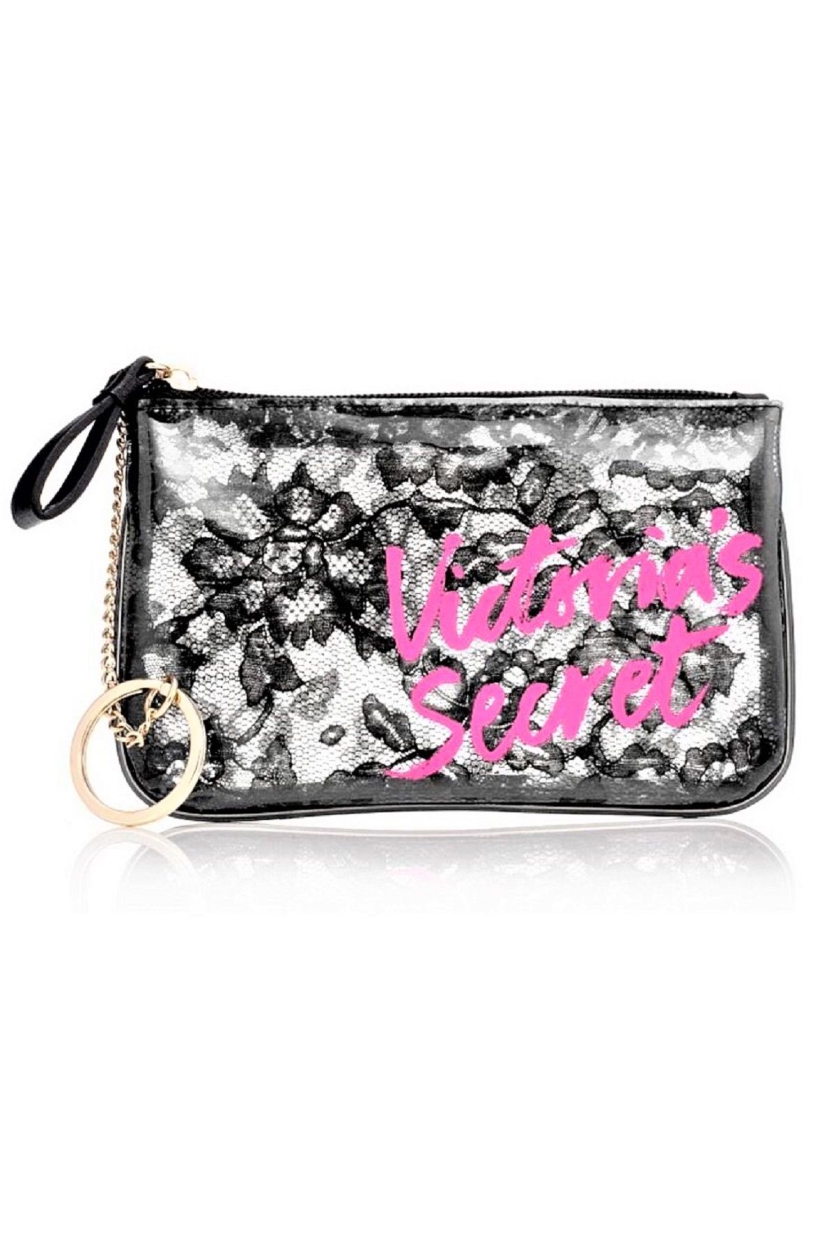 Victoria Secret women's tote purse Black Pink Beaded Silver size Large |  eBay