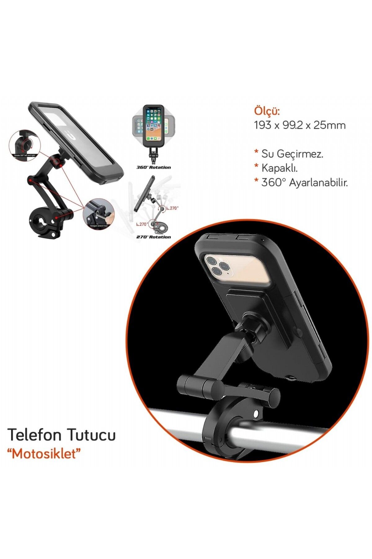 REPLAX Motorcycle Bike Phone Holder Waterproof Trendyol