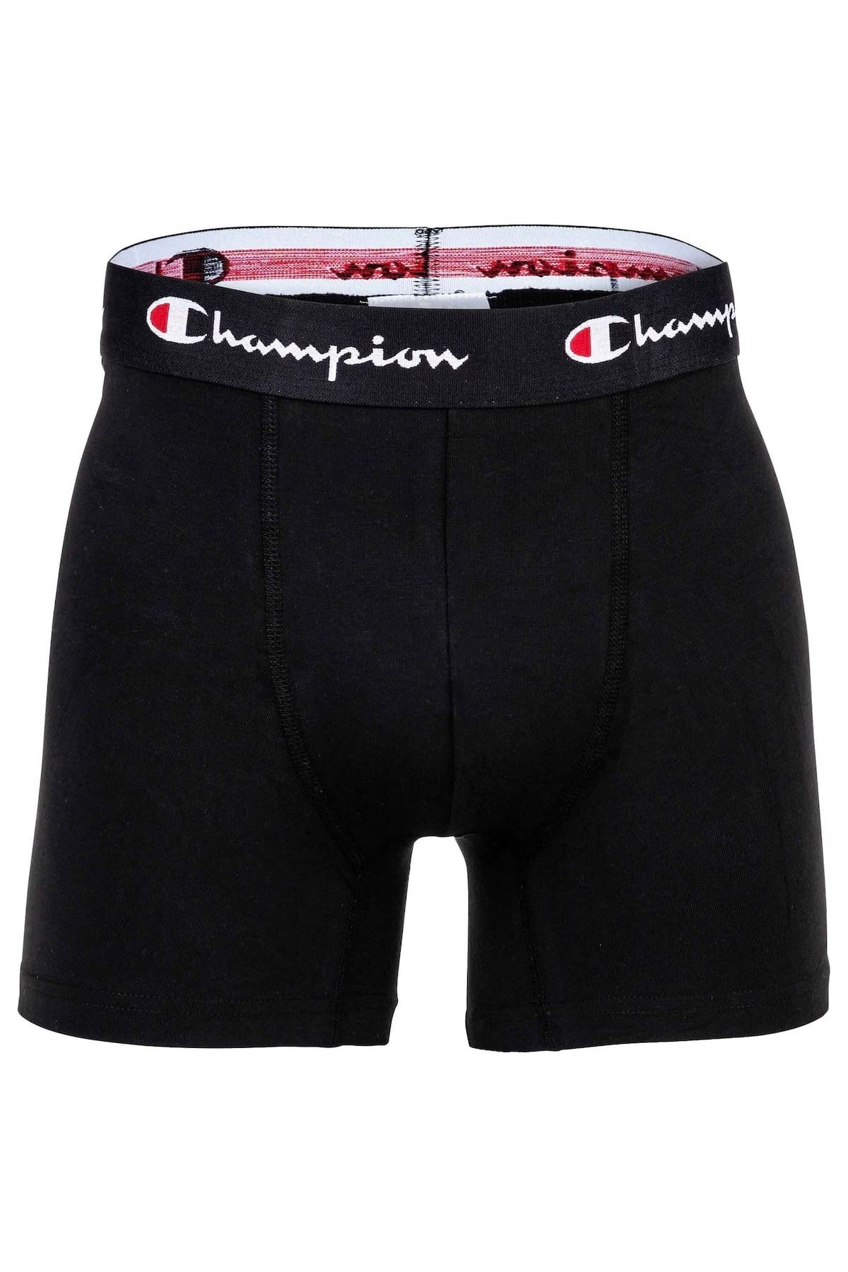 Champion-Herren Trunks, 2er Pack -Boxershorts, Baumwolle, Logobund, einfarbig 2