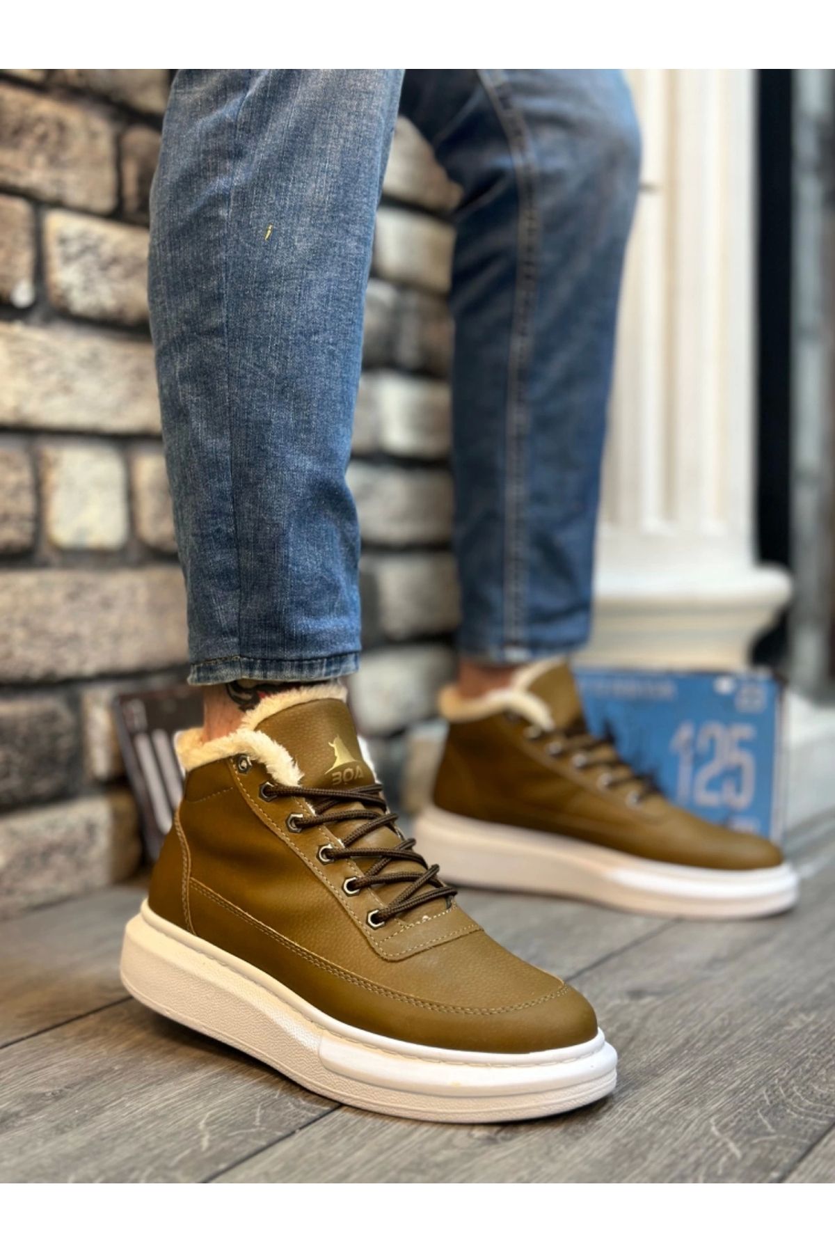 Mens timberland boots on sale with fur inside