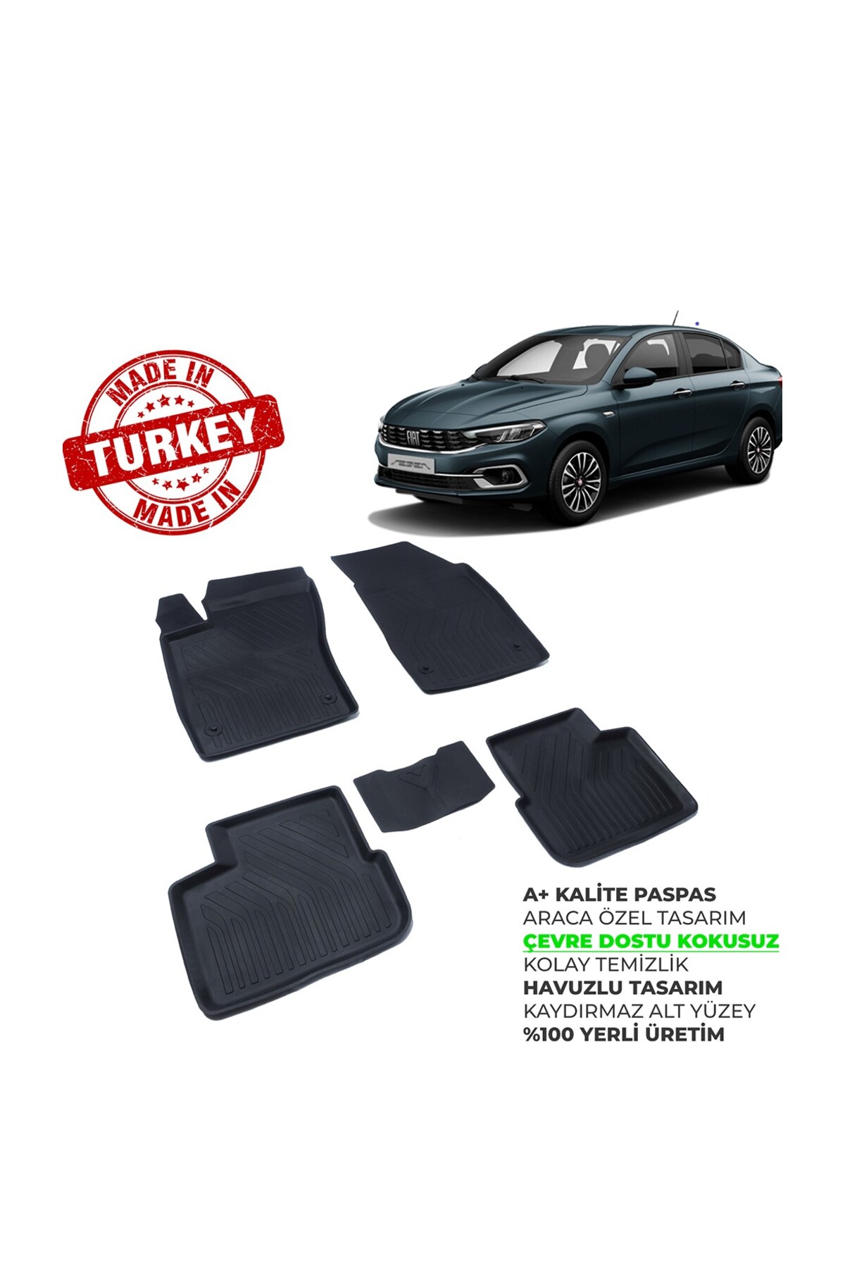 Dbc Online FİAT EGEA SEDAN HAVUZLU PASPAS KOKUSUZ YUMUŞAK 2015 2016 2017 2018 2019 2020 2021