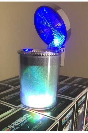 Maya Oto Aksesuar Üniversal 7 Renkli RGB Led Işıklı Lüx Oto Küllük Kapaklı Sp...