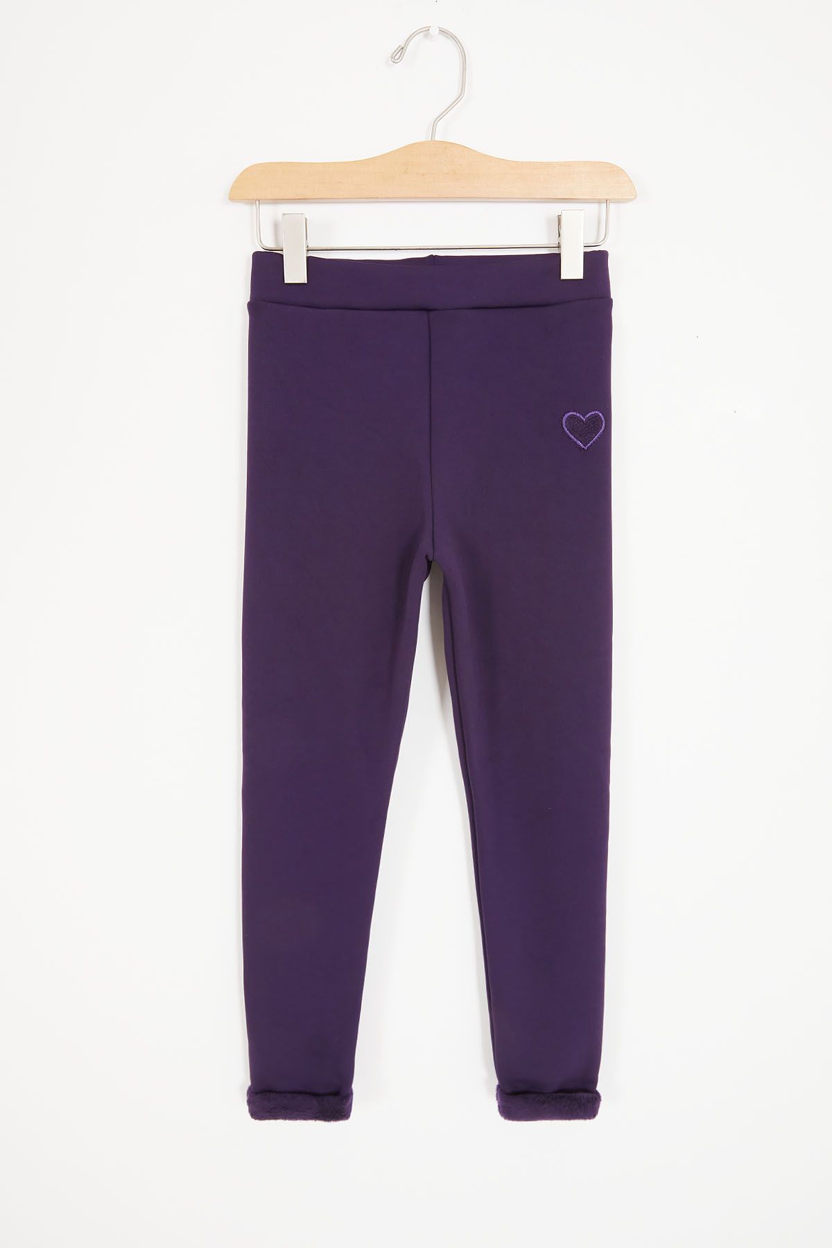 Cans n Mini Purple Heart Embroidered Plush Girl s Tights 17103