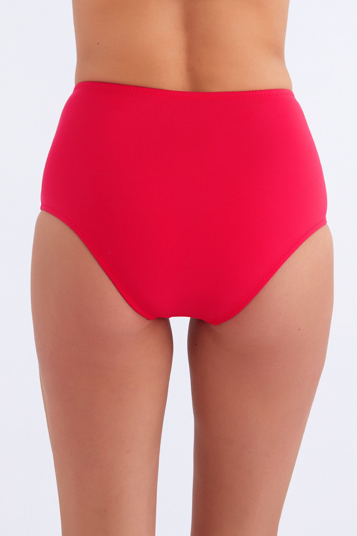 AYYILDIZ-63048 Red High Waist Bikini Bottom 2