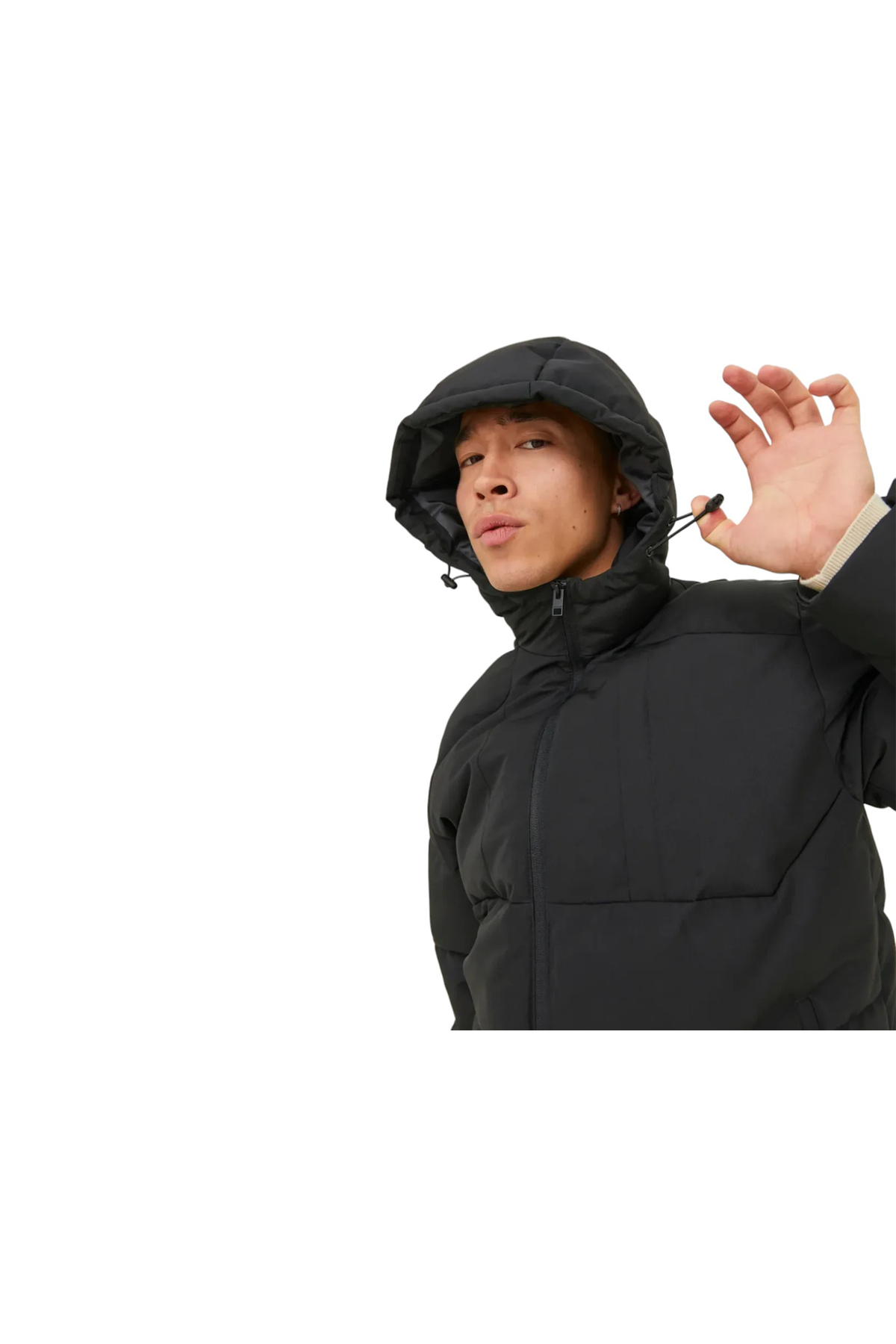 کاپشن مردانه مشکی جک اند جونز | JJOTISPFF اورجینال - تصویر 4