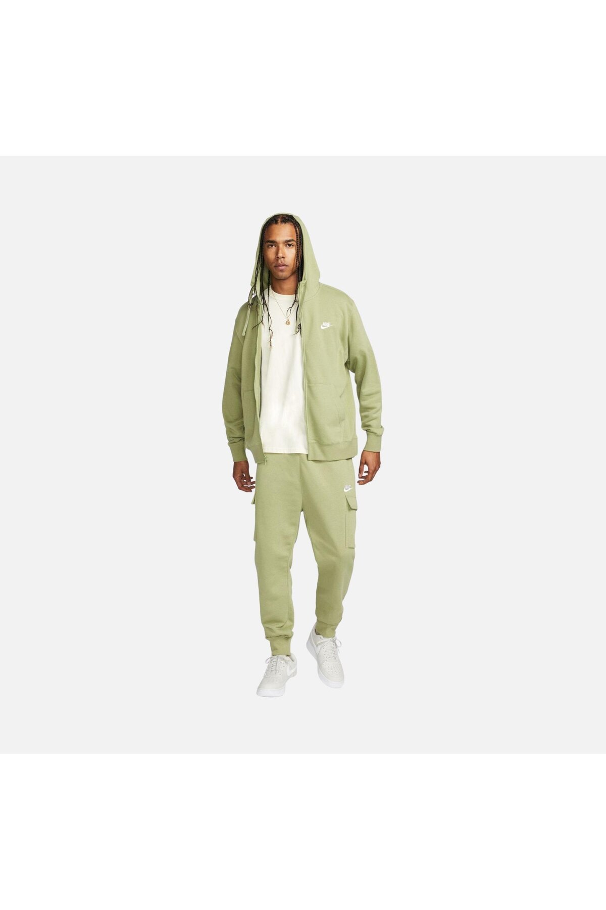 سویشرت اسپرت نایکی مردانه پلی استر سبز اسپرت راسته Regular/رگولار    آسیمتریک اسپرت | Nike BV2648-334 VN - تصویر 4
