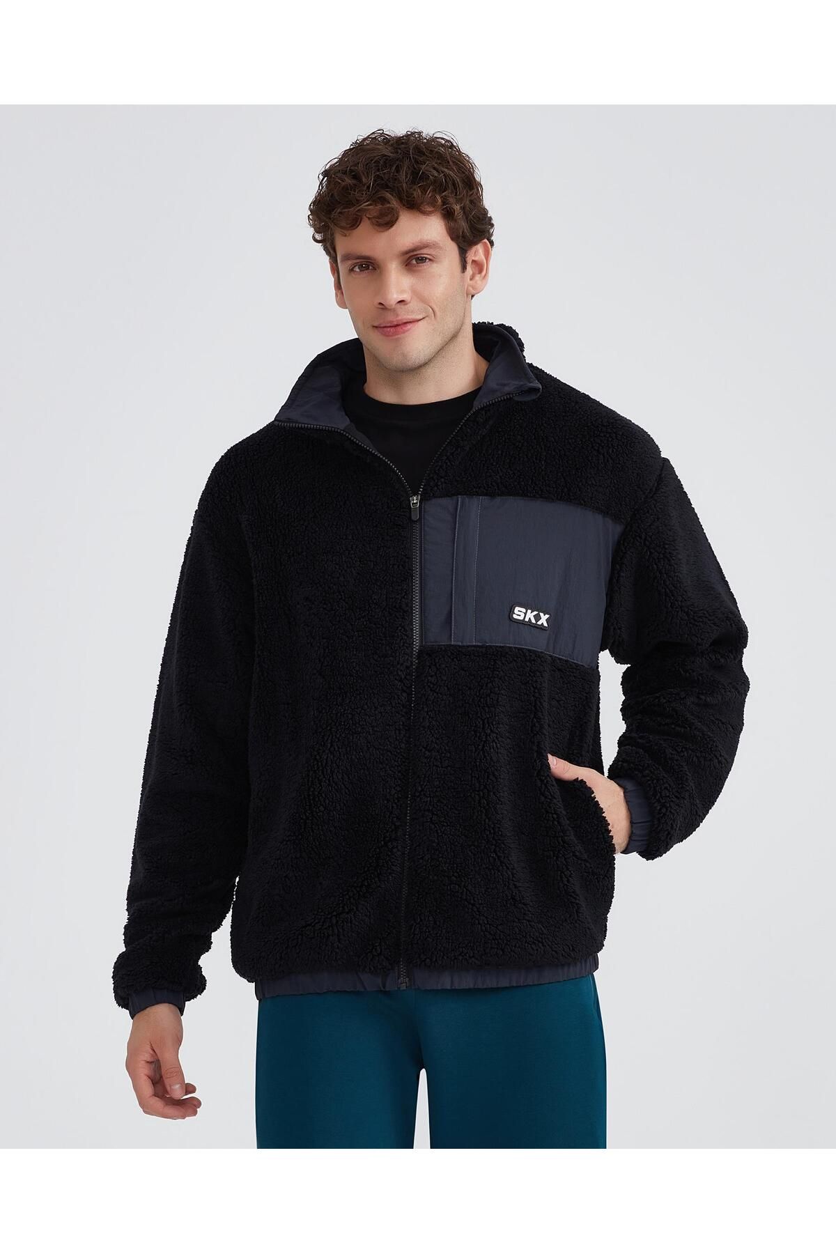 ژاکت مردانه Skechers مدل Sherpa با زیپ کامل و آستر داخلی Skechers