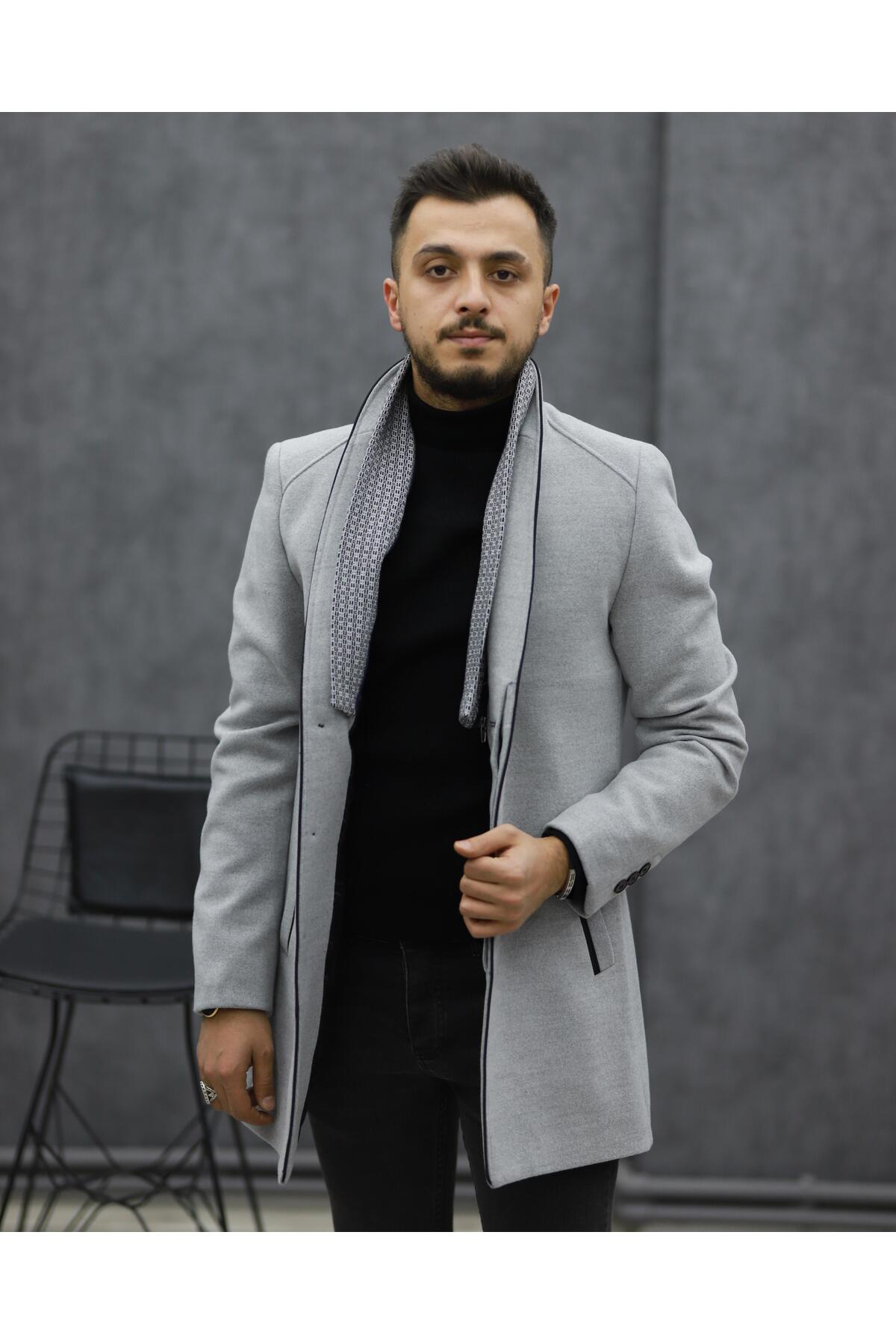  شال یقه ایستاده مدل EXCELENTE 9087 (خاکستری روشن)