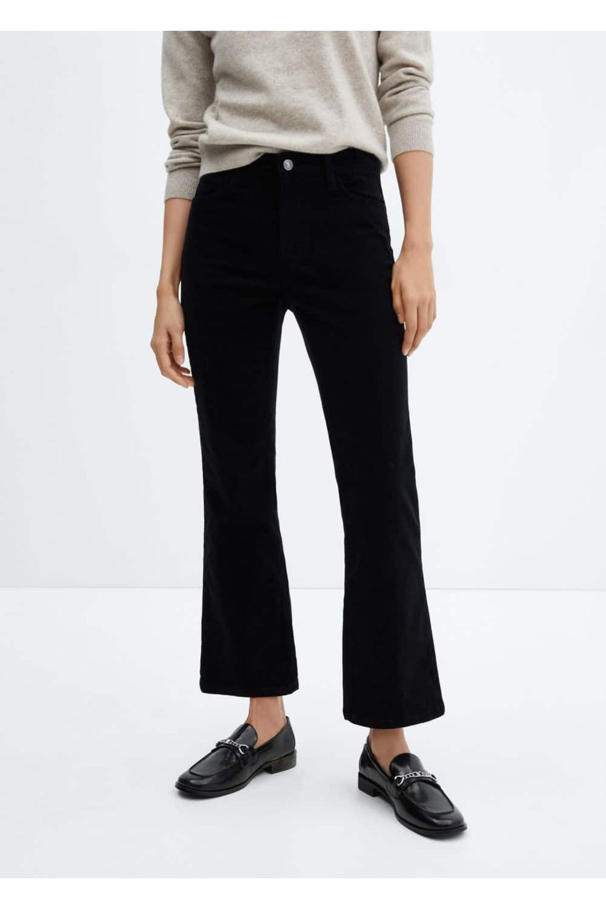 Flare Kesim Fitilli Kadife Jean Pantolon