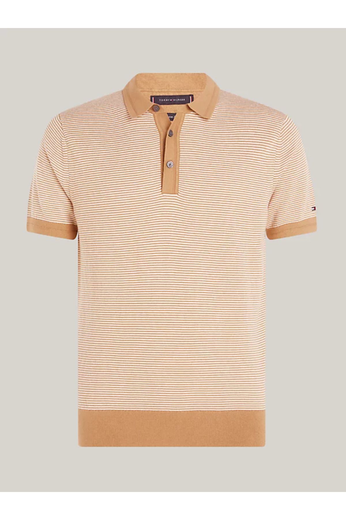 تی شرت یقه پولو چند رنگ مردانه گل دوزی پرچم به طور منظم چوگان Tommy Hilfiger