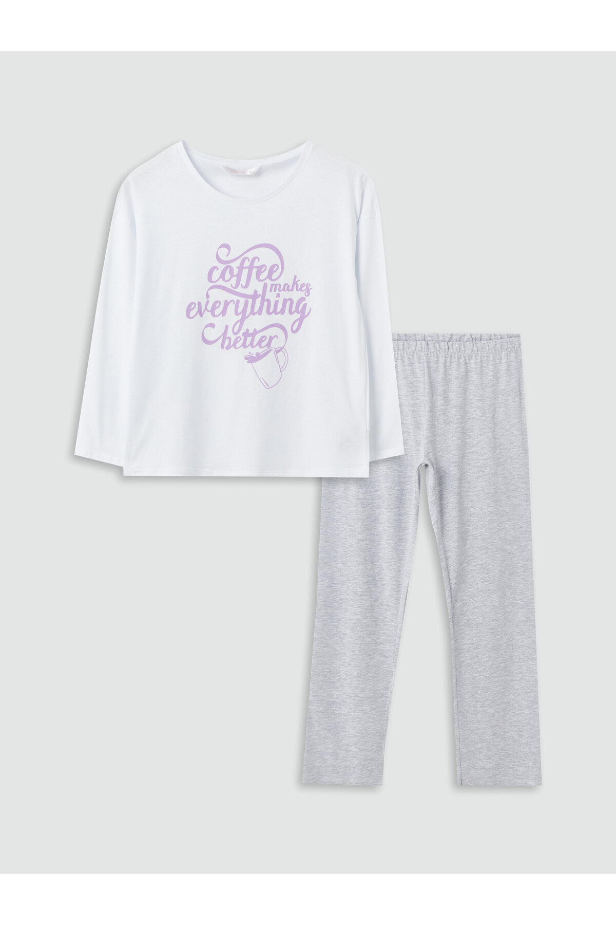 LC Waikiki-Damen-Pyjama-Set mit langen Ärmeln und Rundhalsausschnitt – bedruckt 6