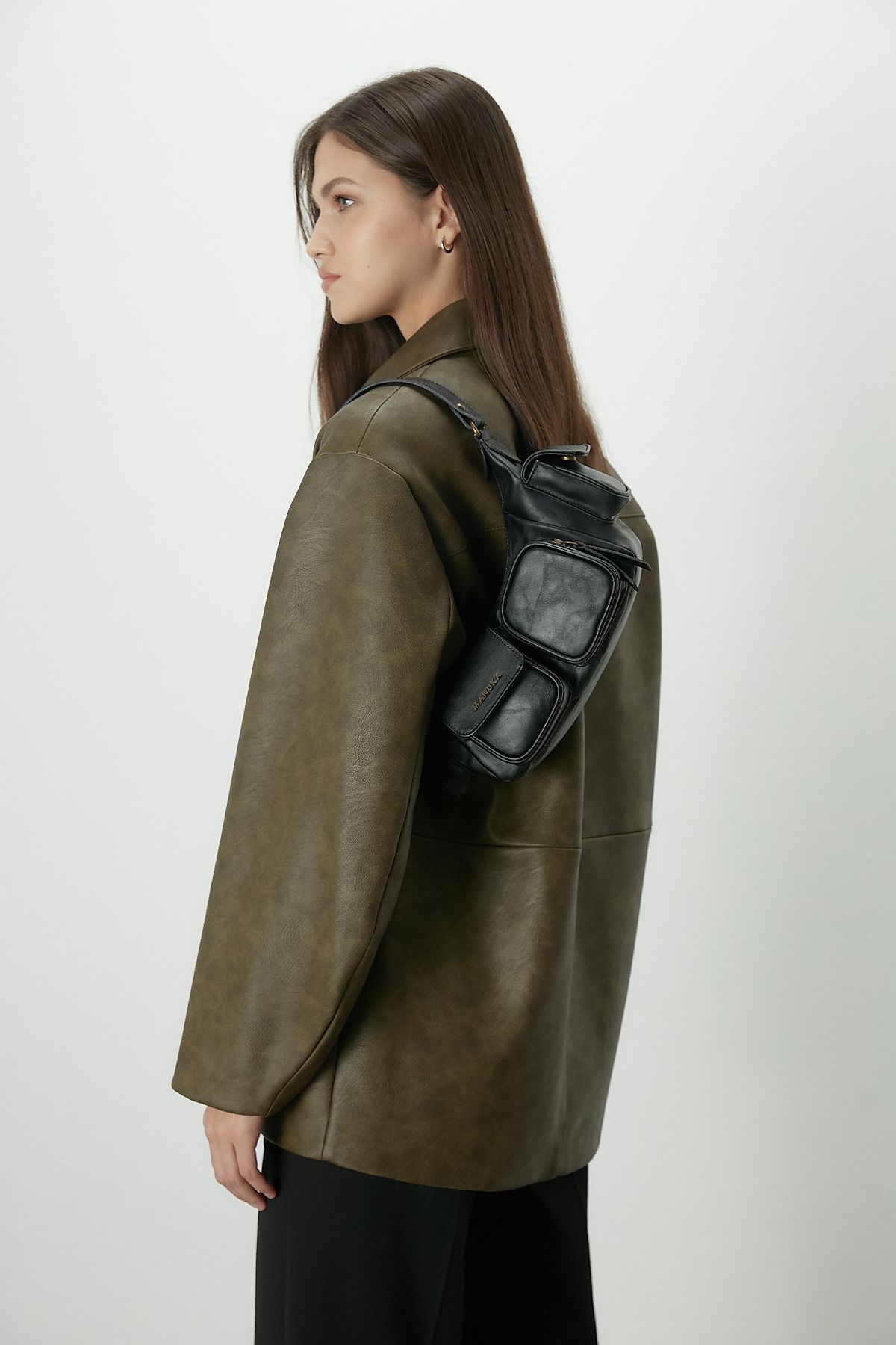 Manuka UPTOWN MULTI POCKET BAG BLACK Trendyol