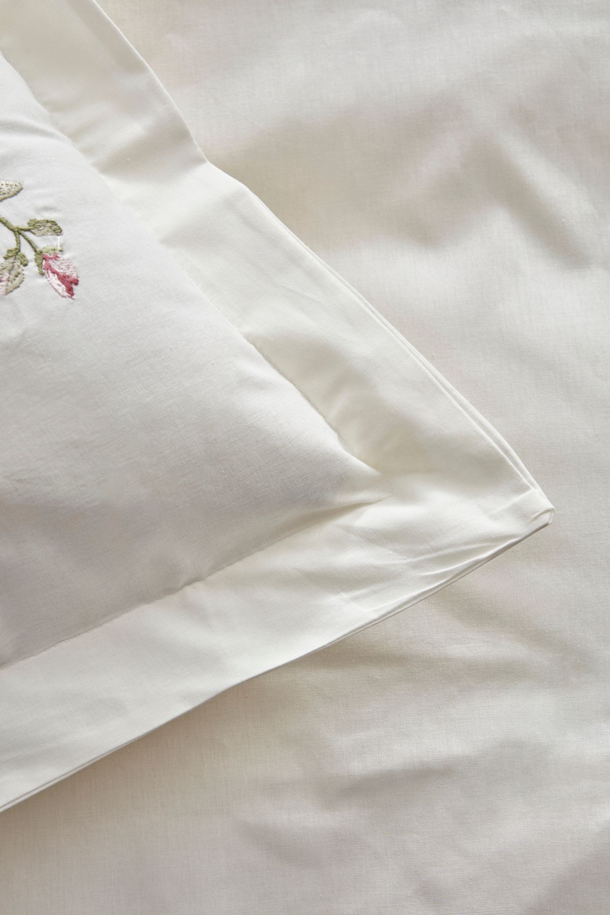 Karaca Home-Caroline 100% Cotton Double Embroidered Duvet Cover Set White 7