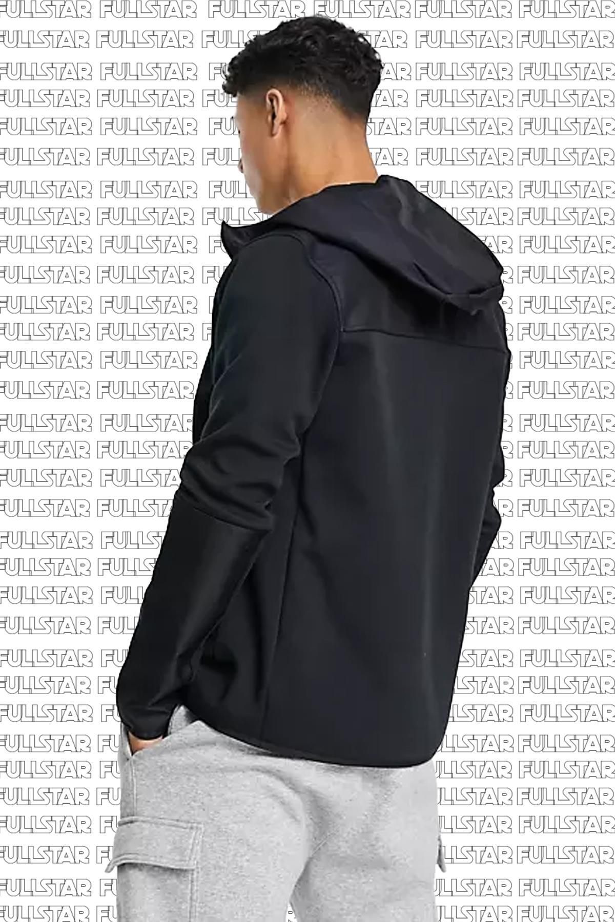 Nike tech fleece zip through hoodie in blac store