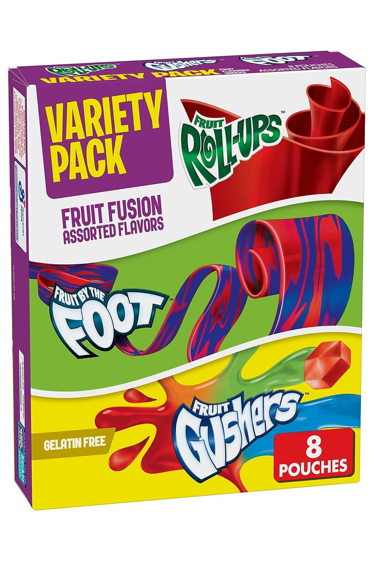 BETTY CROCKER Fruit RollUps, Fruit by the Foot, Fruit Gushers 8li