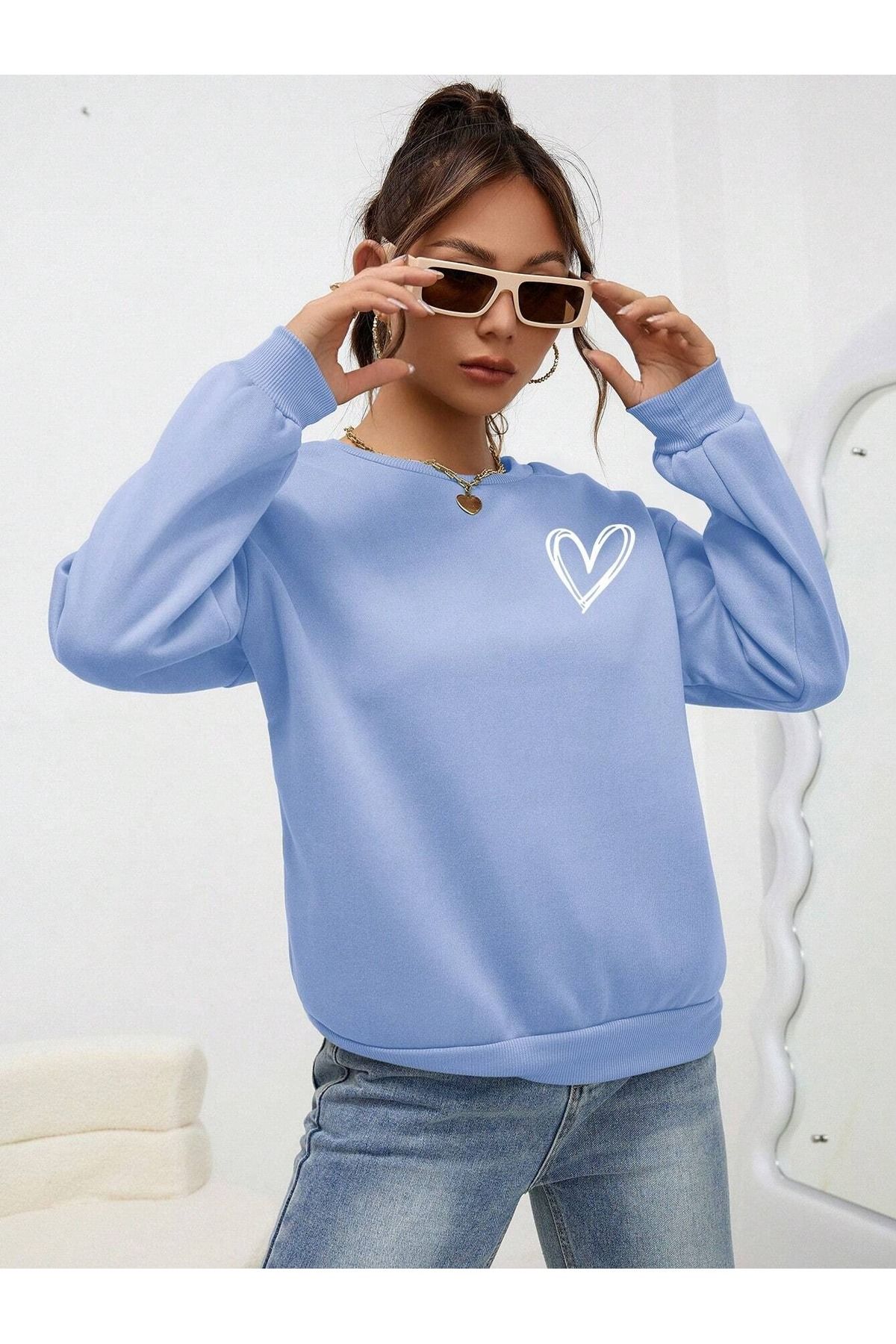 Denim blue hot sale sweatshirt