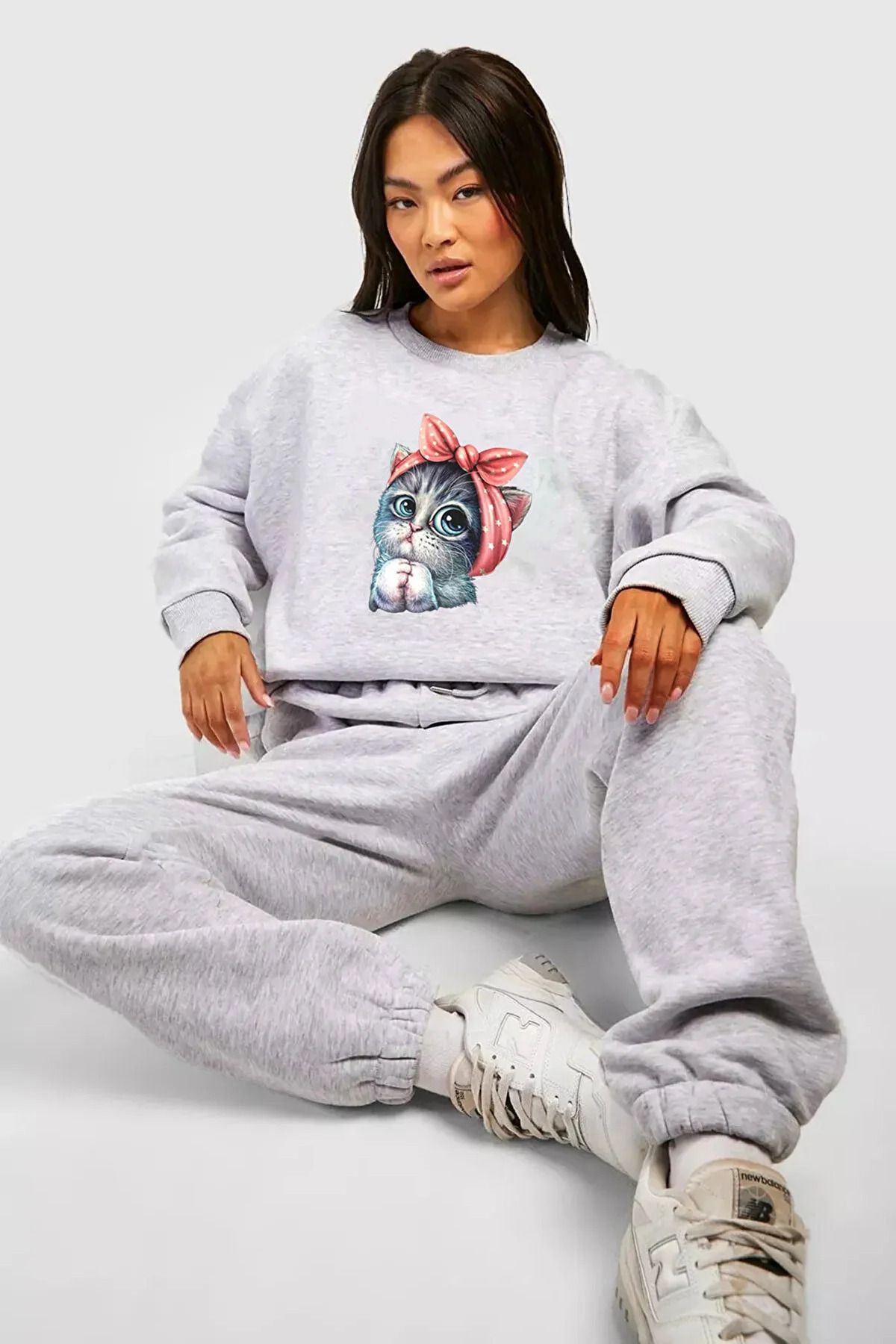 Grey sweatsuit set sale