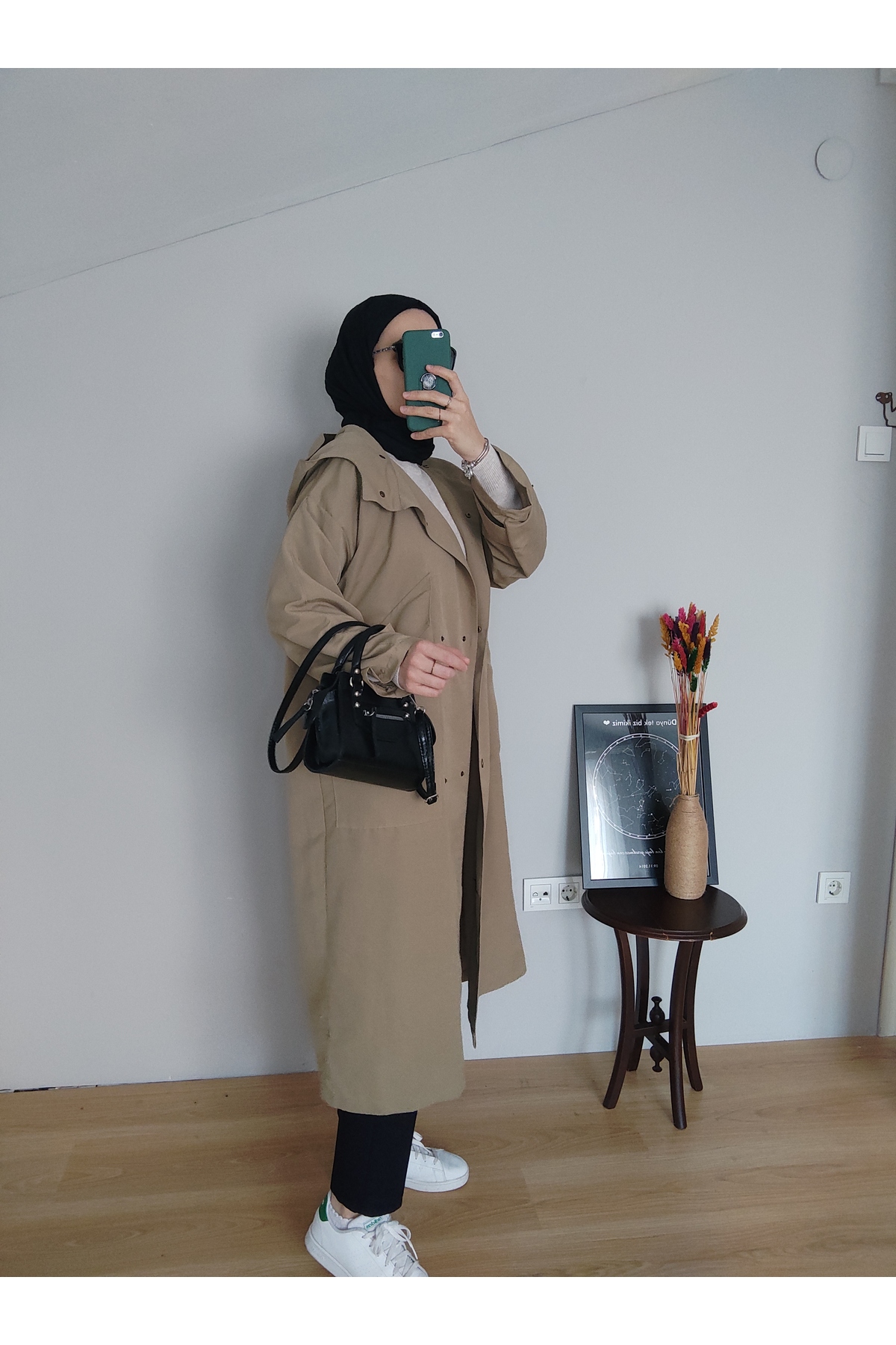 Hena Store Kadın Oversize Model Trençkot görsel 3