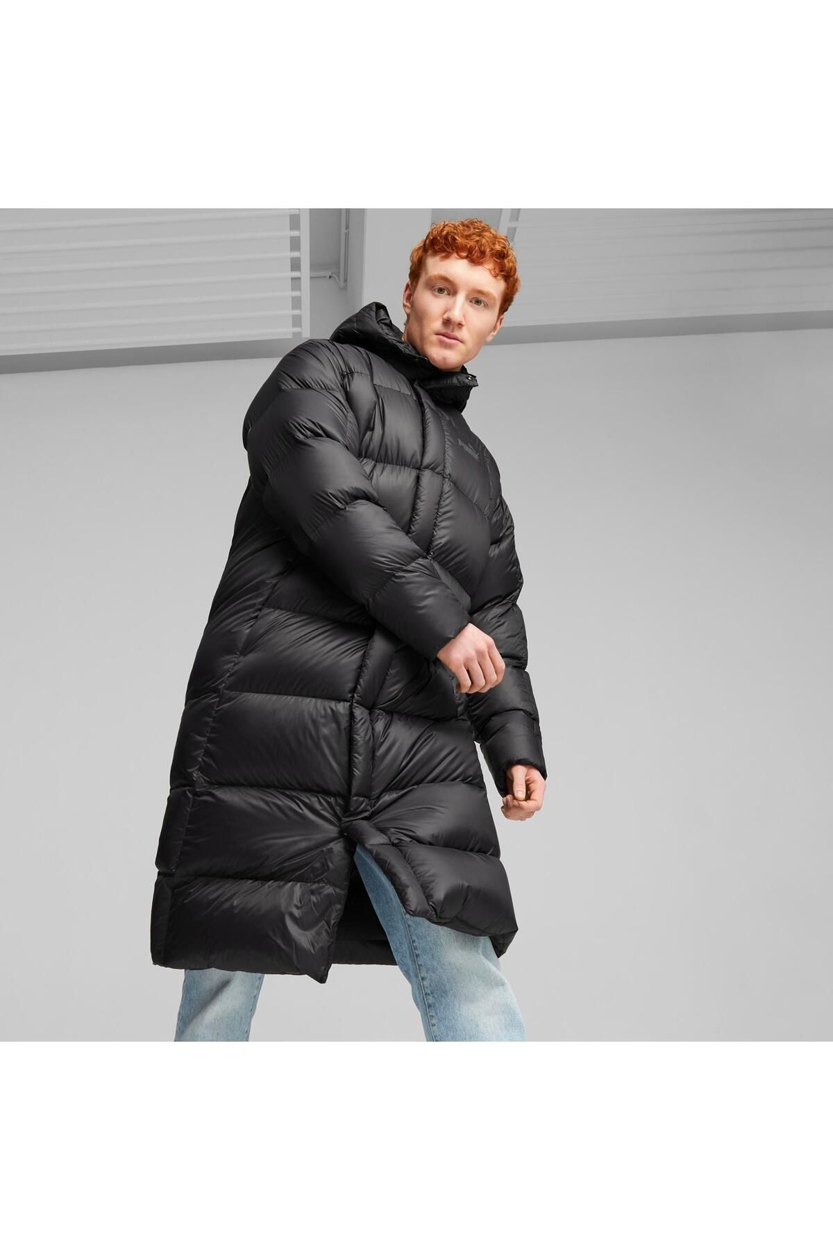 Puma down filled black jacket with hood top