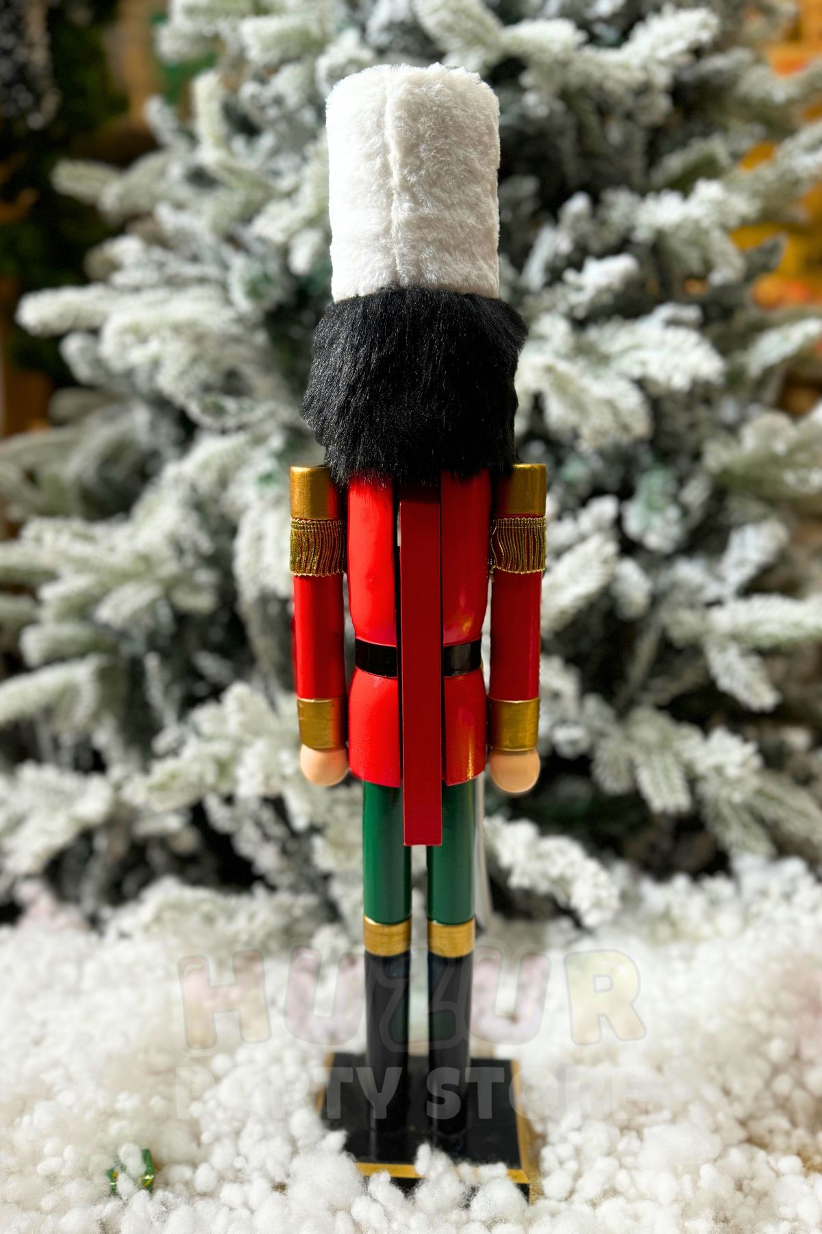 Huzur Party Store 60 Cm Nutcracker Tin Soldier Handmade Christmas Swords and Hearts Uniform Closable Mouth