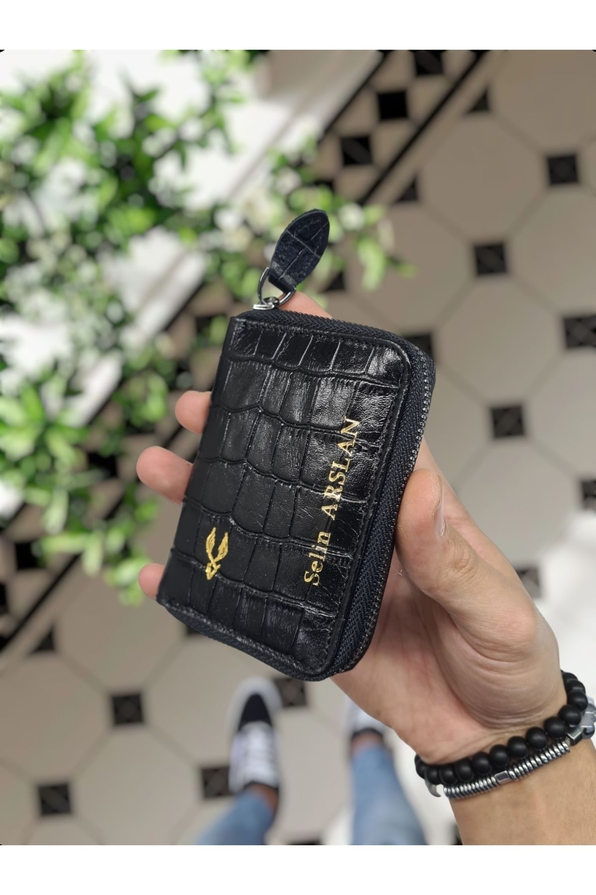 VİSSO Suport Card Acordeon Din Piele Naturală Cu Fermoar Model Femei Bărbați Folosește Geantă Din Piele Unisex - One Size