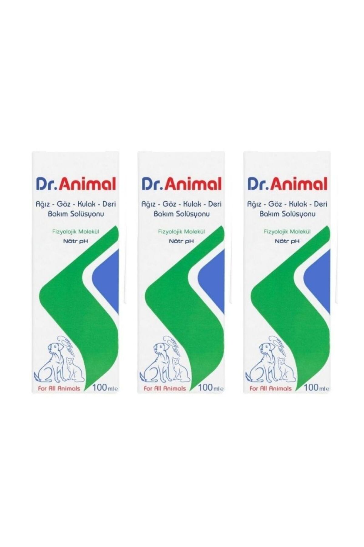 Dr. Animal DR. ANİMAL - AĞIZ GÖZ KULAK DERİ BAKIM SOLÜSYONU 100ML - 3 ADET