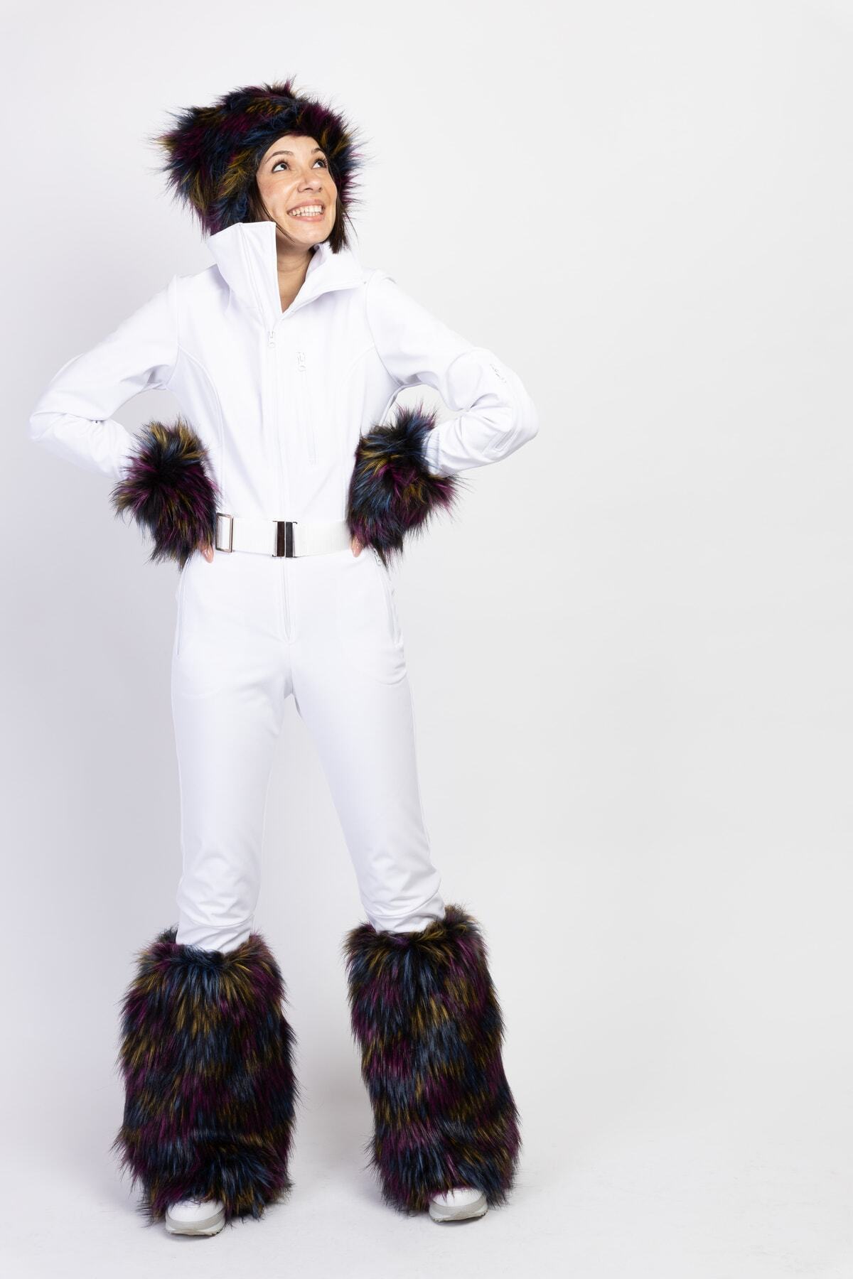 serpildinc Kürk el,ayak tozluk kalpak Detaylı Kayak kar Tulumu skisuits