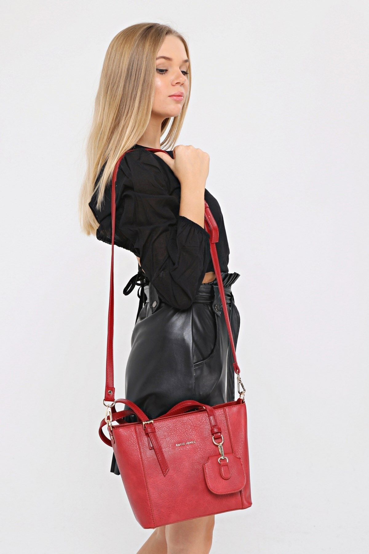 David Jones Shoulder Bag Red Plain