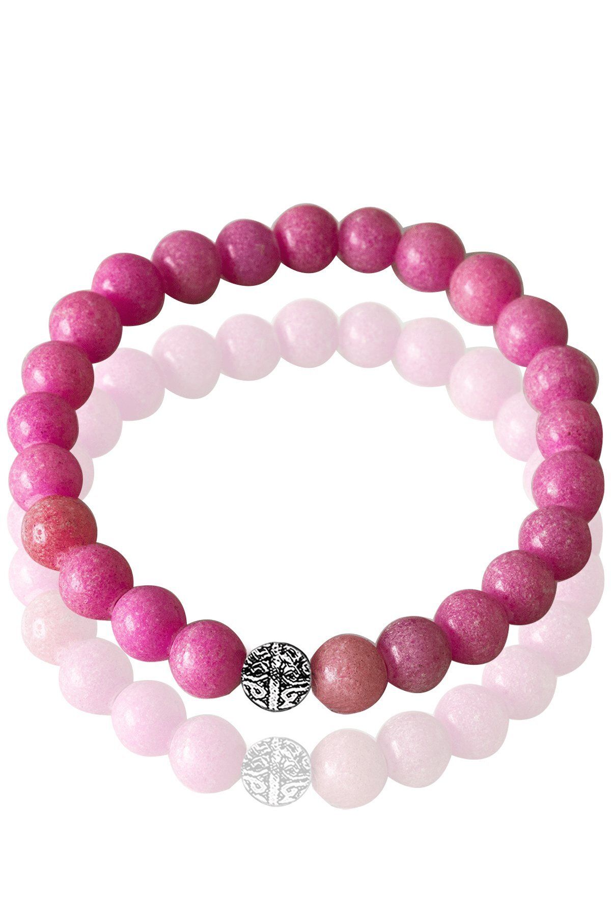 Tesbih At lyesi Certified Raw Pink Opal Stone Bracelet With Silver Device