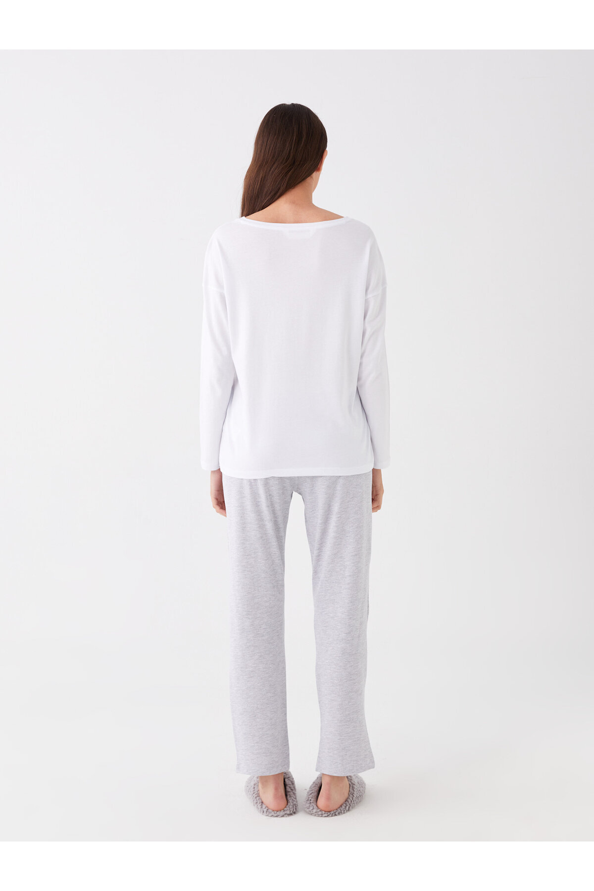 LC Waikiki-Damen-Pyjama-Set mit langen Ärmeln und Rundhalsausschnitt – bedruckt 5