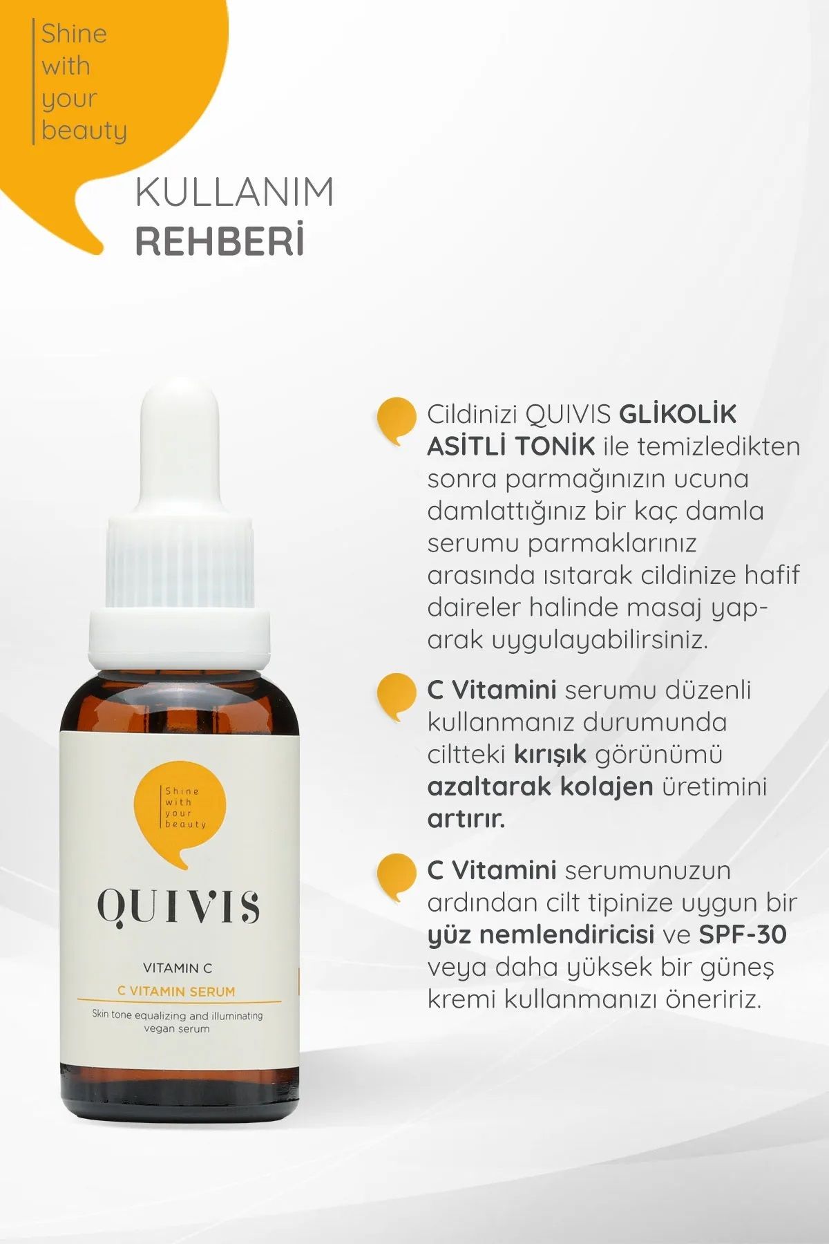 Quivis-Skin Tone Equalizing and Pore Firming Vitamin C Serum 30 ML x2 3