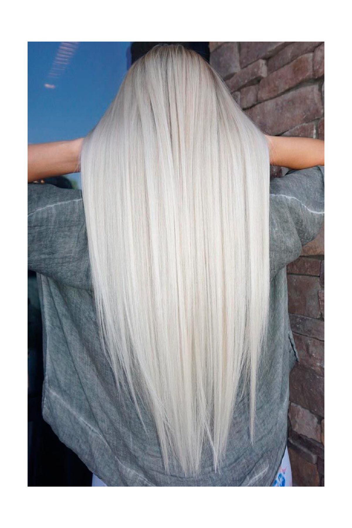 8 Kadına Dair Herşey Platin Düz Uzun Yarım Ay Saç – 3 Parça Çıt Çıt 80cm. 270 gr. VIP SERI