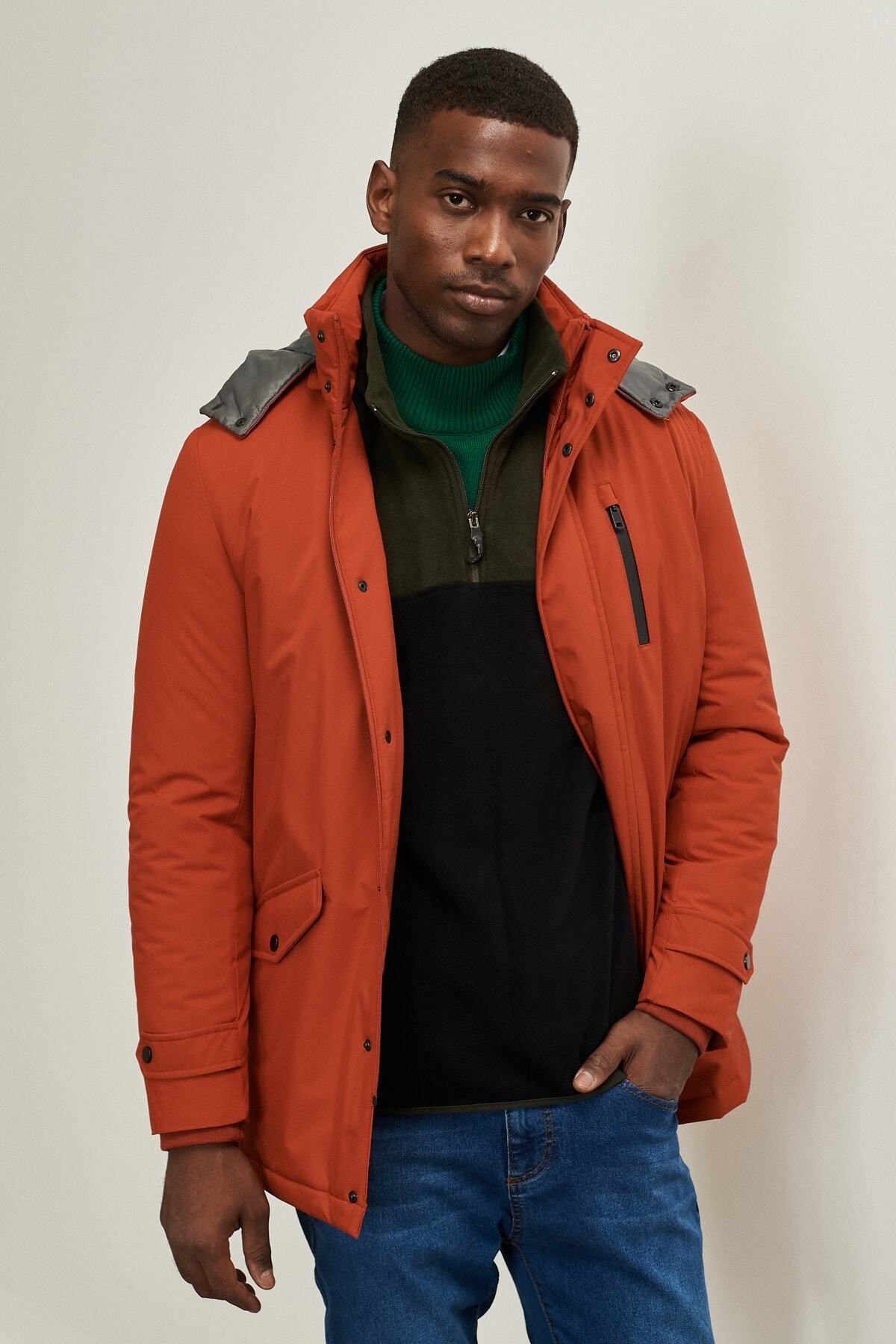 Mens orange parka discount jacket
