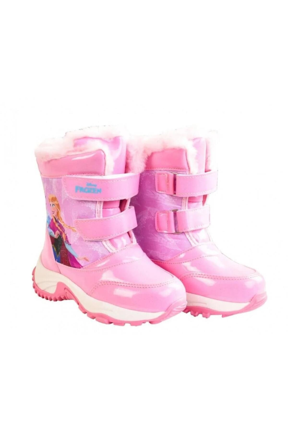 Frozen Elsa Girl s Pink Non Slip Snow Boots with Fur Inside Trendyol