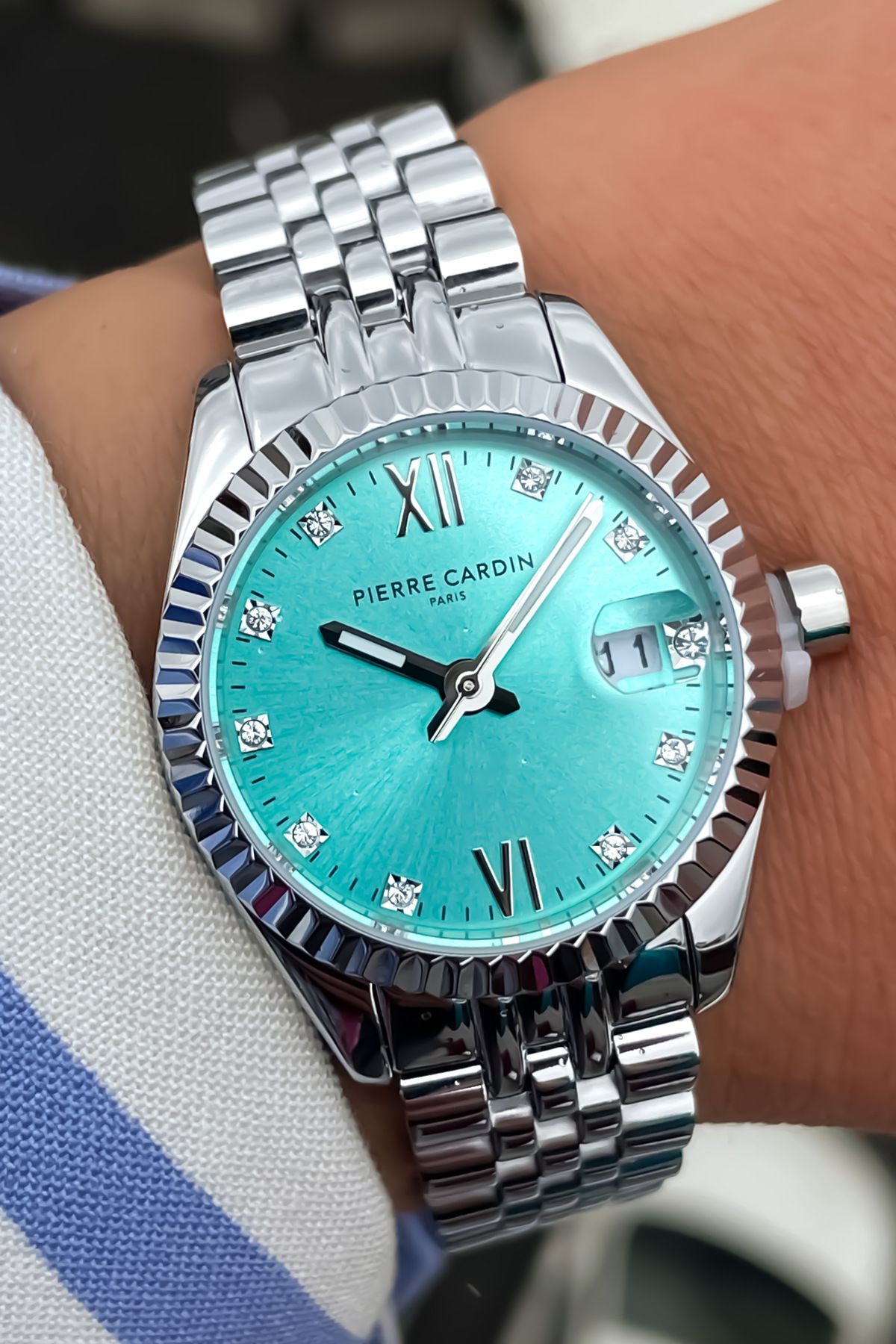 Pierre cardin silver watch deals