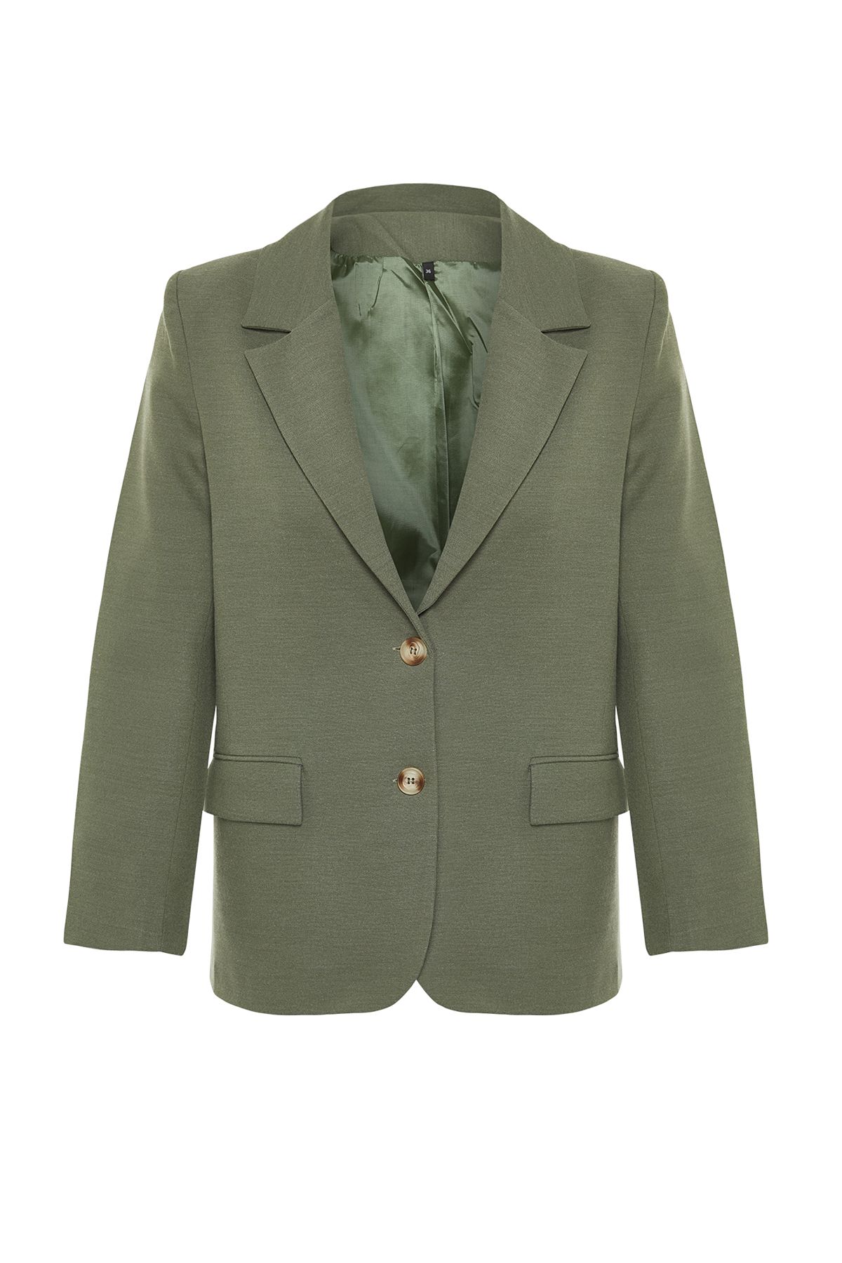 Trendyol Collection-Limitierte Auflage - Mintfarbene, gefütterte Blazerjacke im regulären Stil TWOAW23BC00132 7