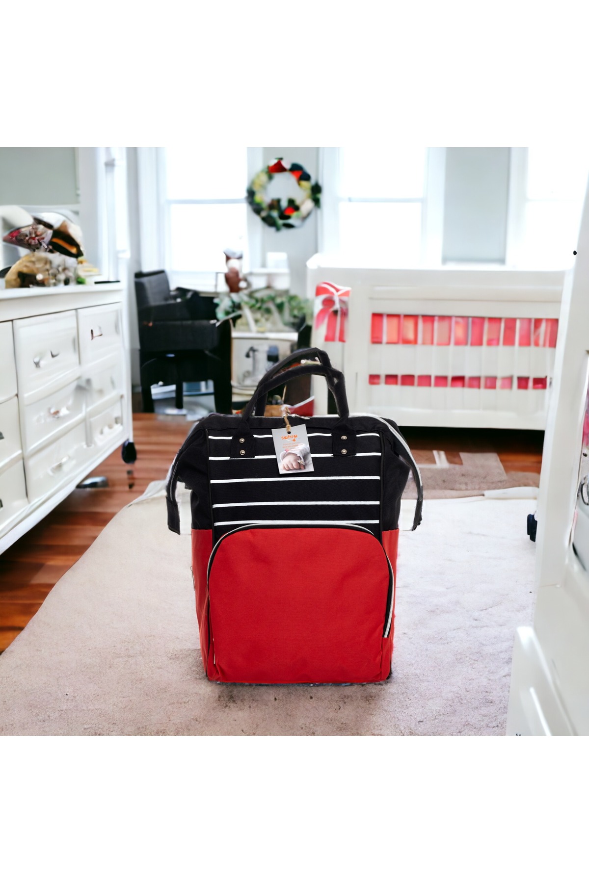 sahra bebek 4'LÜ BÜYÜK DOĞUM SETİ (HASTANE ÇIKIŞI, BEBEK BAKIM ÇANTASI,%100 PAMUK KUNDAK VE NOHUT BATTANİYE) fotoğrafı 3 (önizleme)