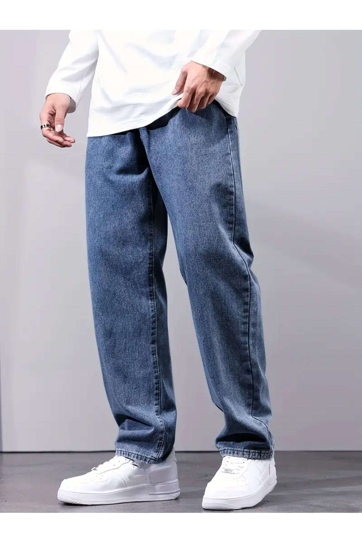 Erkek Wash Straight Leg Jean Kot Pantolon