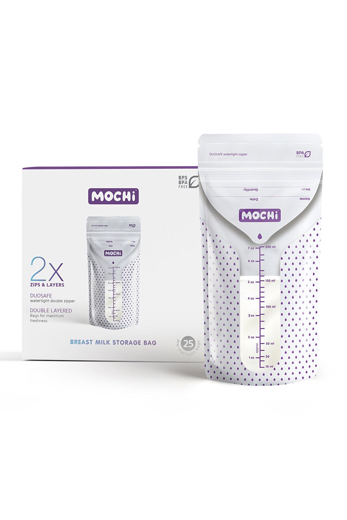 Mochi 120’li Anne Sütü Saklama Poşeti 200 ml