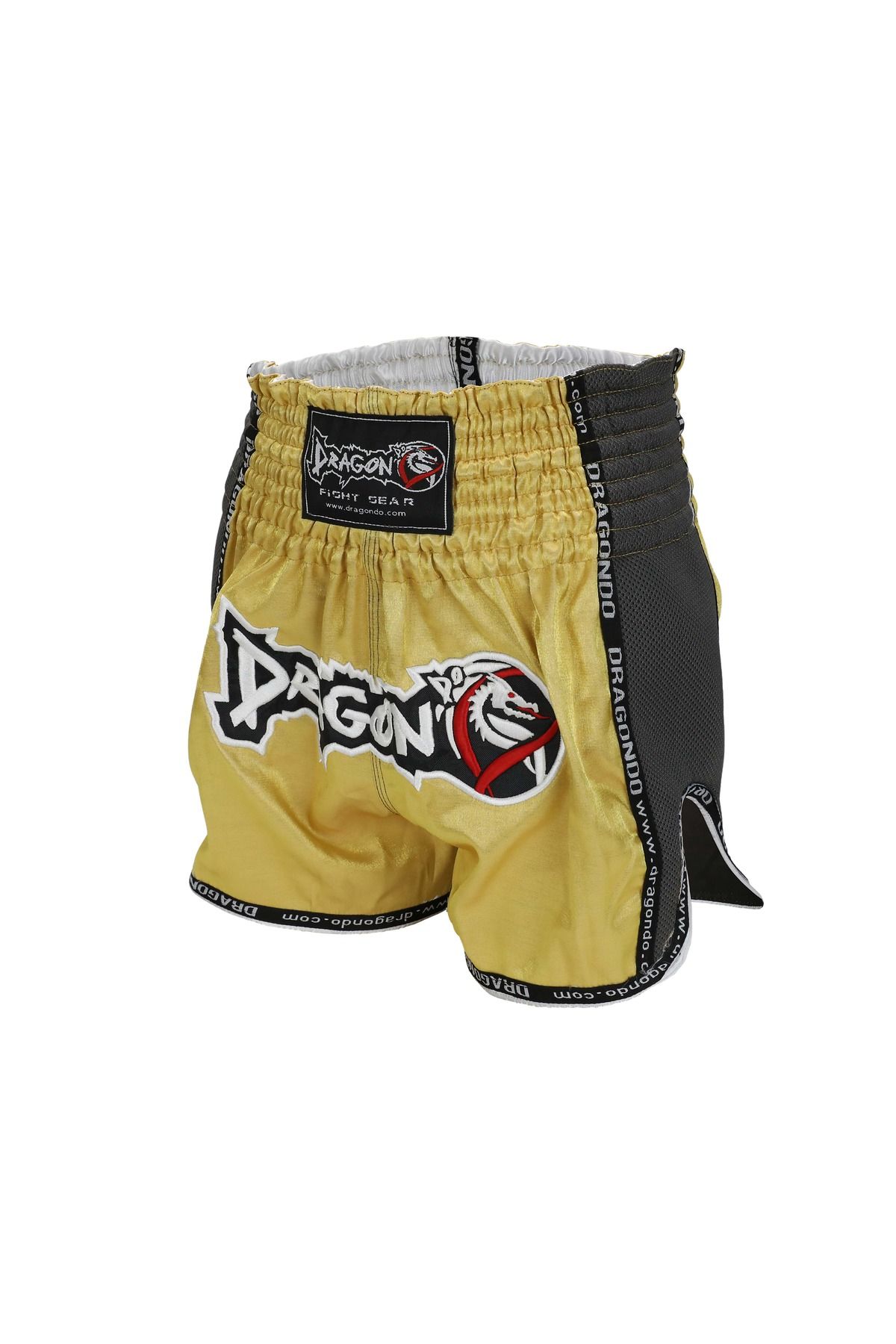 تجهیزات بوکس طلایی MT3035 Muay Thai Short ویژه بافندگی شورت های تایلندی Dragondo