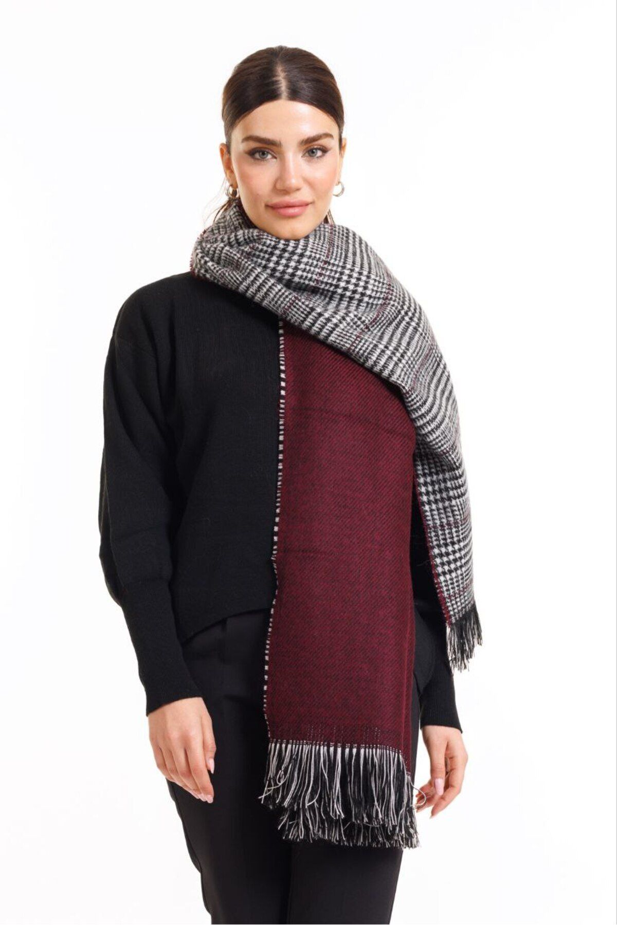 Rag and bone shop mixed check scarf