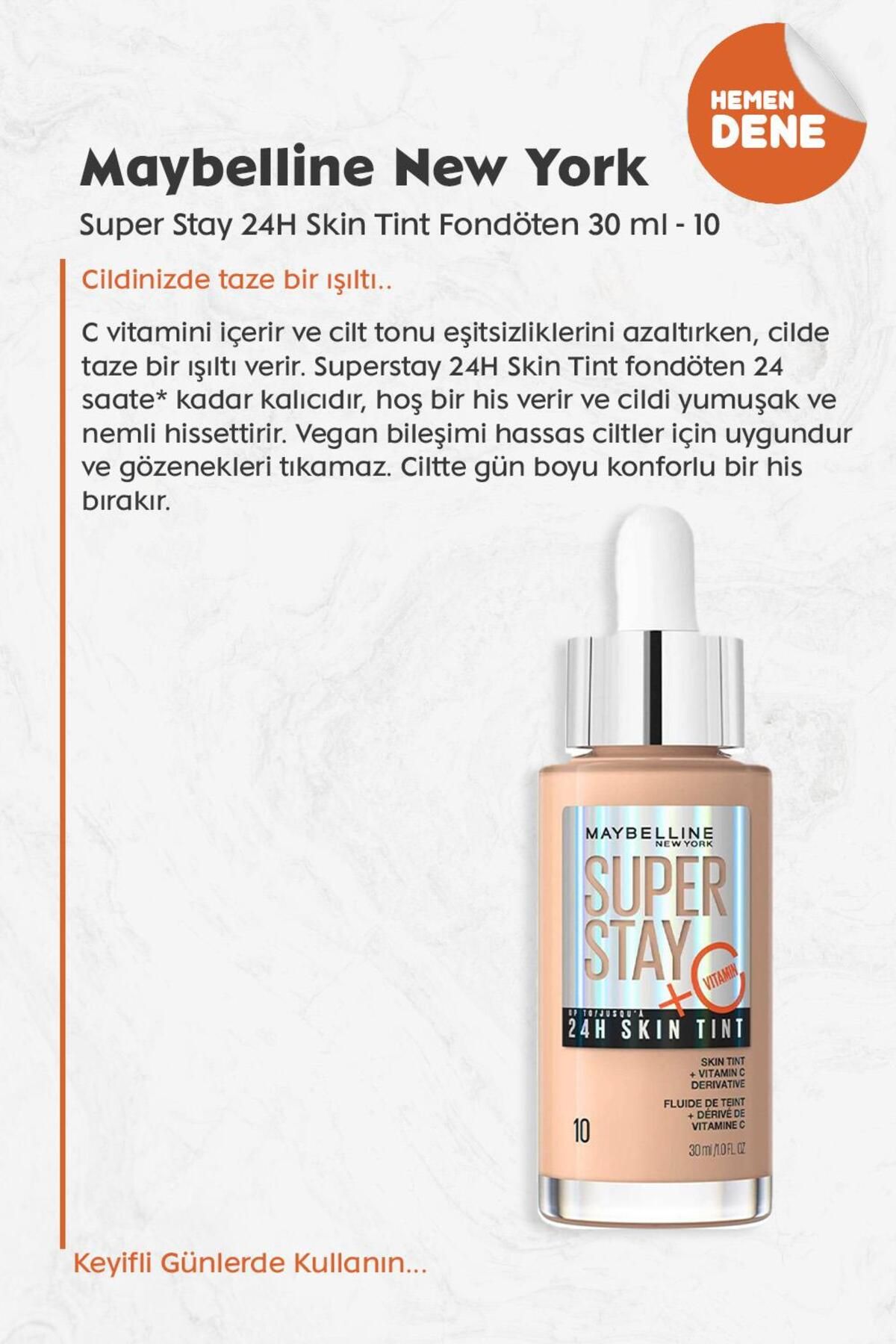 کرم پودر Maybelline Super Stay 24H Skin Tint 10 Maybelline New York