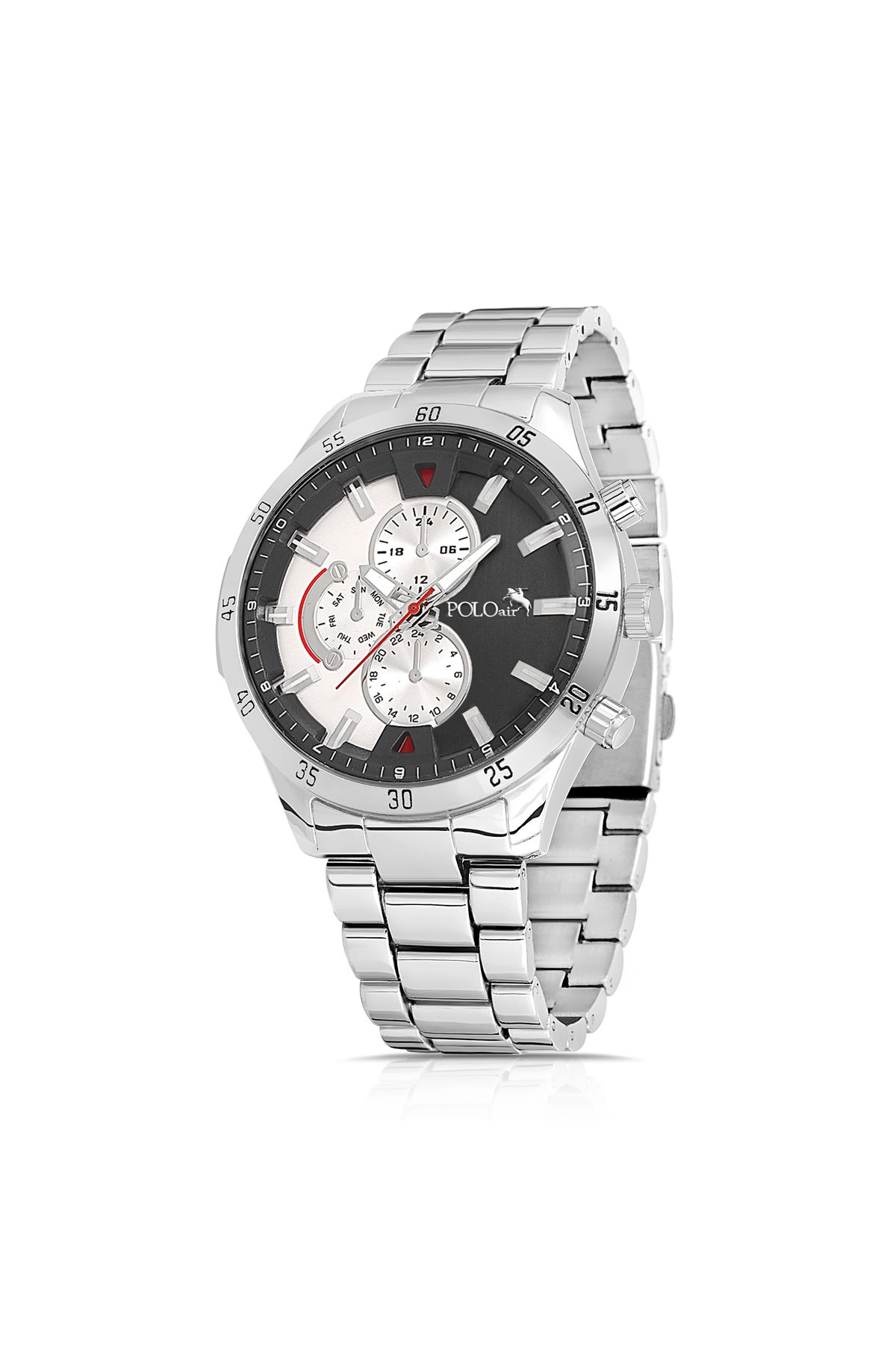 polo air Men s Wristwatch Silver Black Color